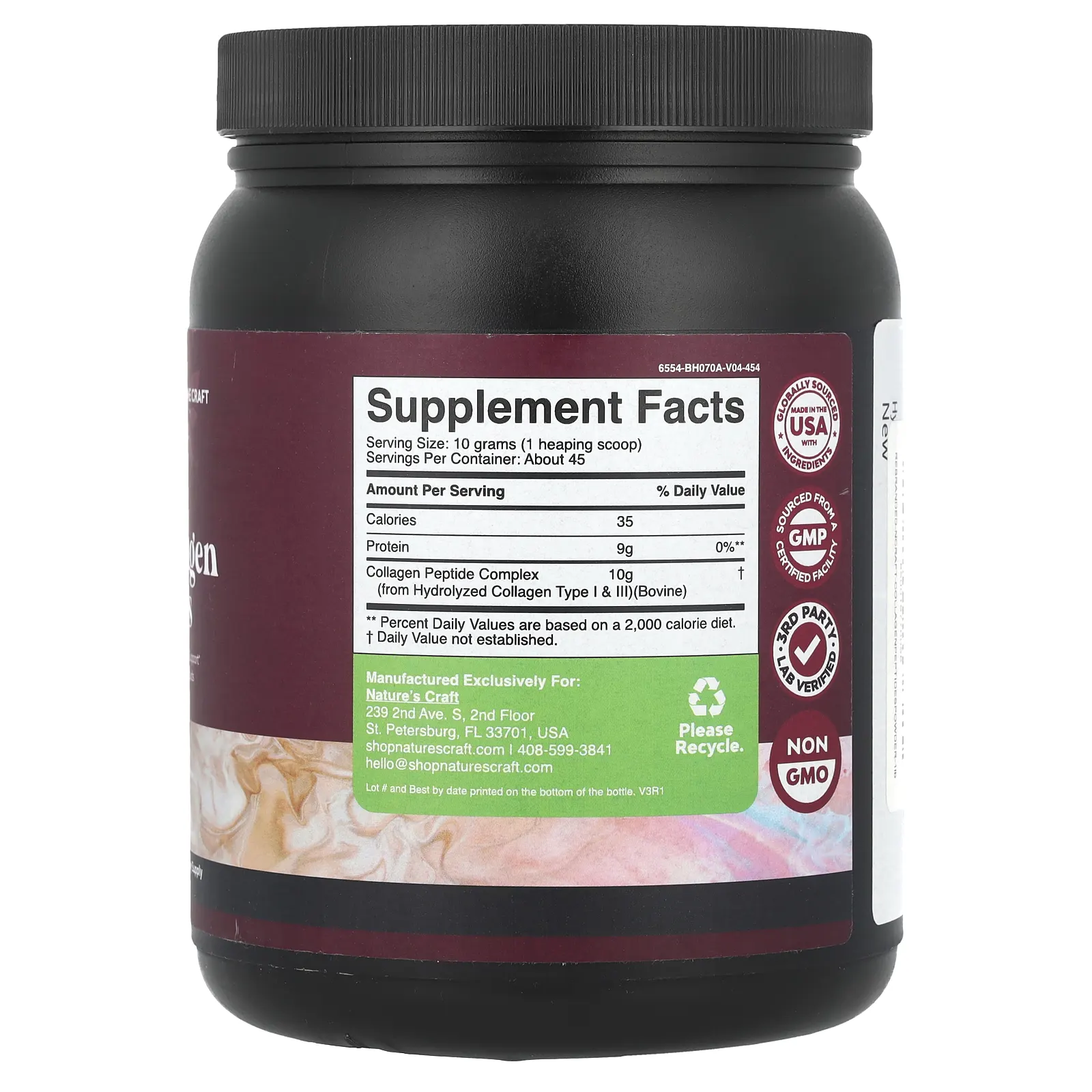Nature's Craft, Мультиколлагеновые пептиды, без добавок, 454 г (16 унций)
