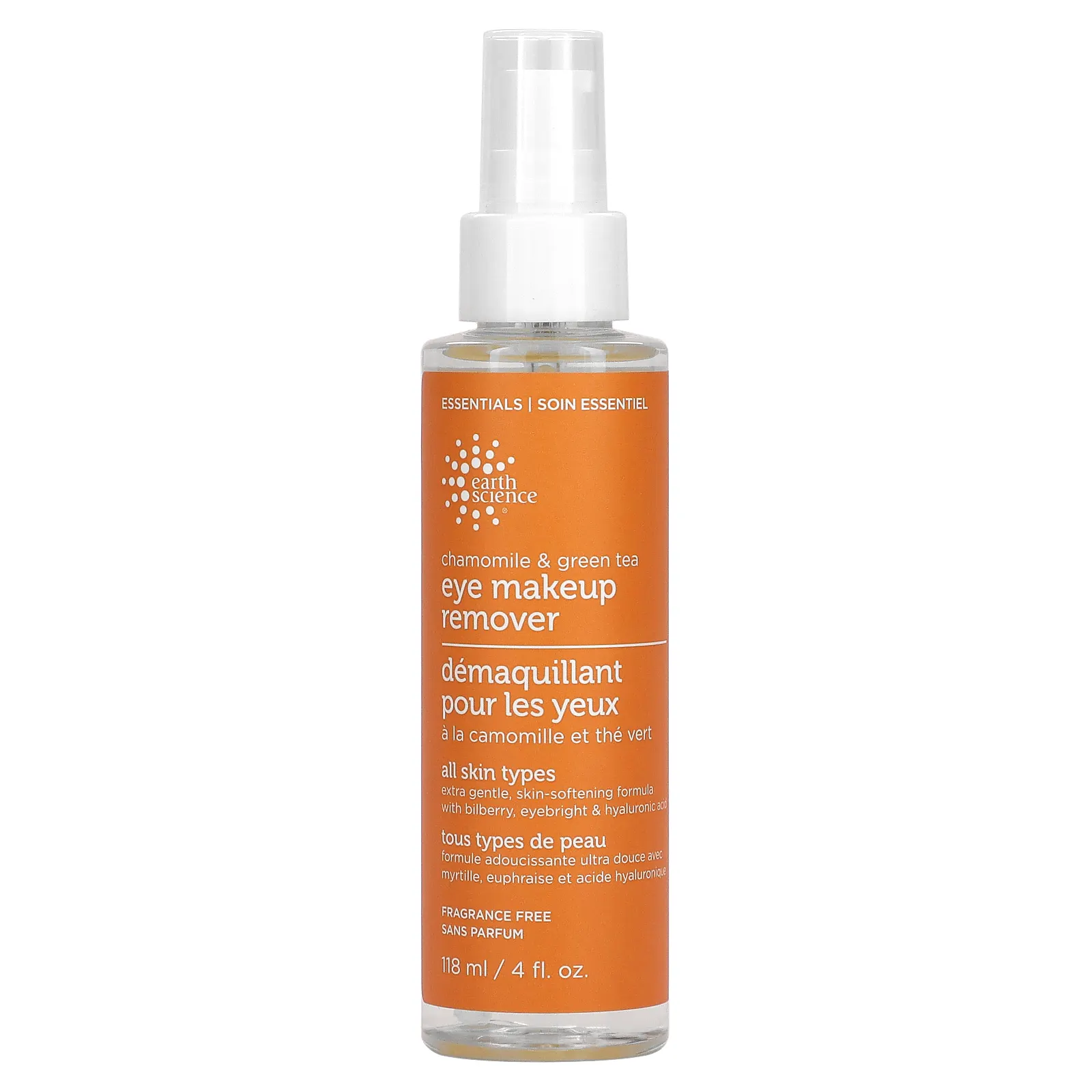 Earth Science, Средство для снятия макияжа с глаз, ромашка и зеленый чай, без запаха, 4 жидких унции (118 мл)