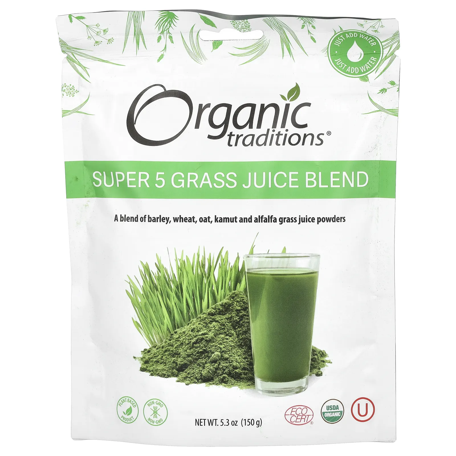 Organic Traditions, Смесь соков Super 5, 150 г (5,3 унции)