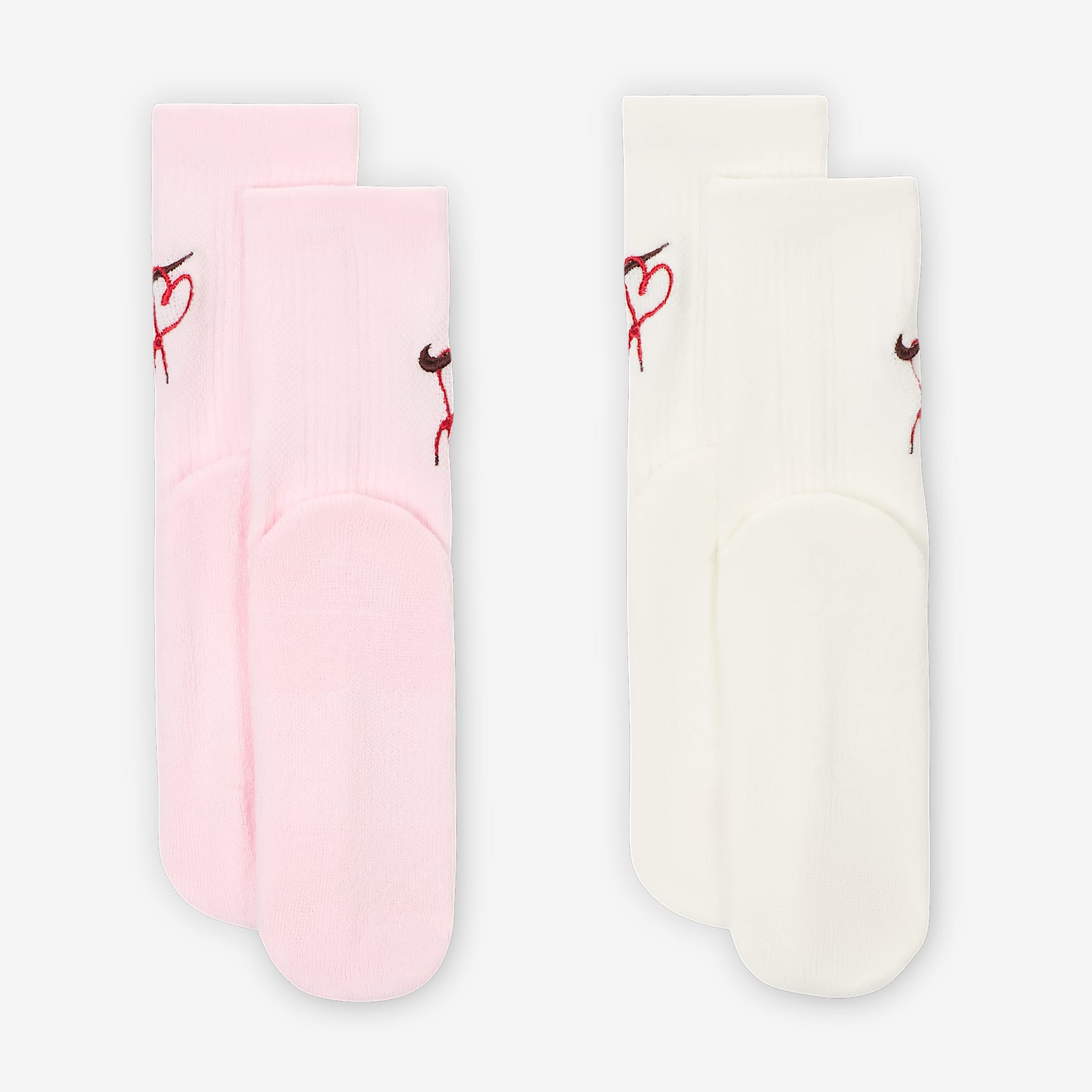 Nike Dri-FIT Little Kids' V-Day Cushioned Crew Socks (2 Pairs)