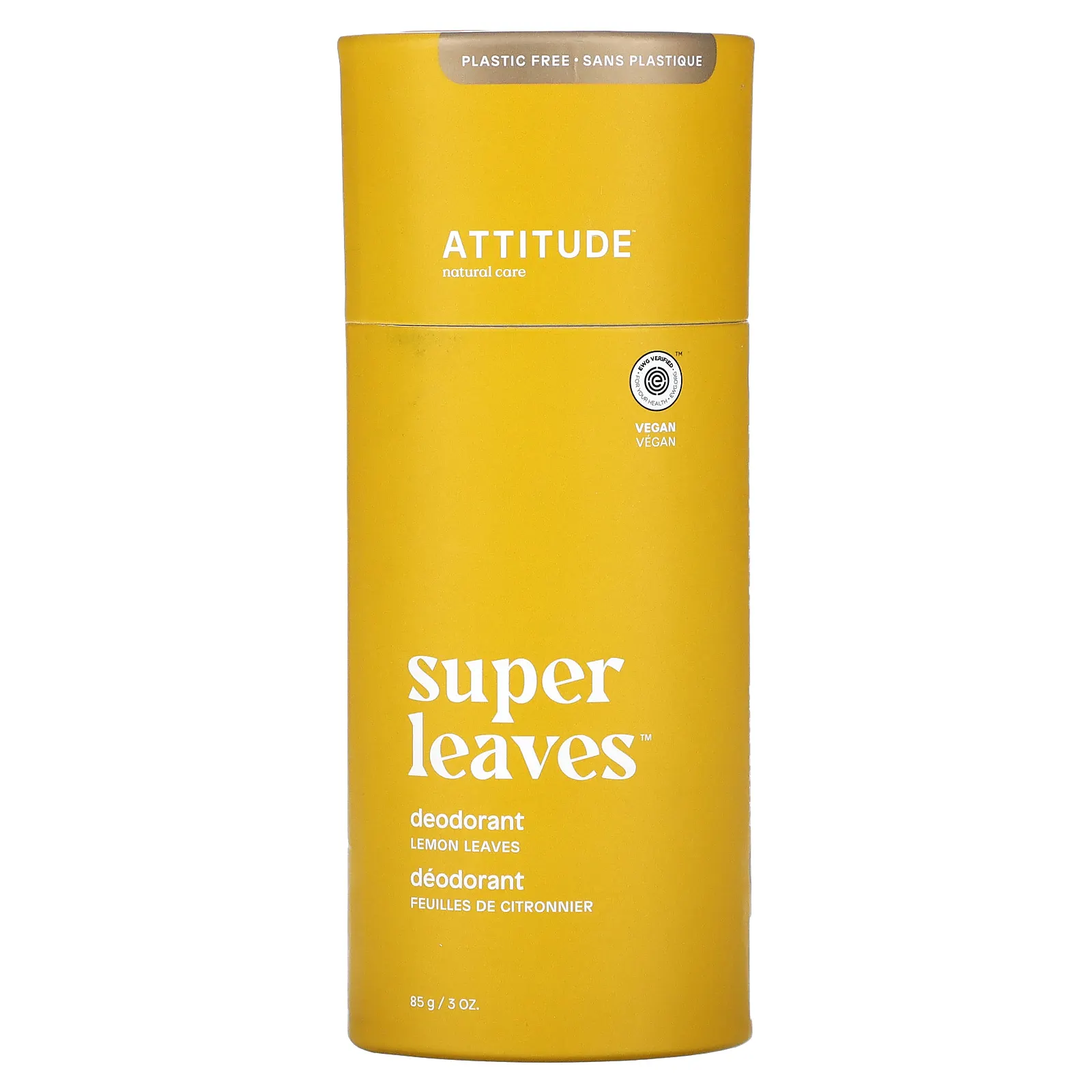ATTITUDE, Super Leaves, дезодорант, листья лимона, 85 г (3 унции)