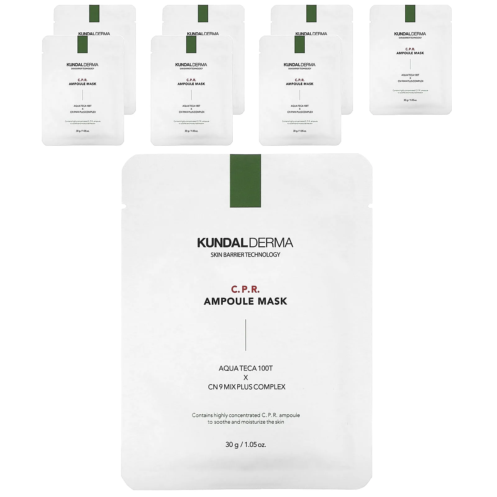 Kundal, Derma, сердечно-легочная реанимация Ампульная косметическая маска, 7 листовых масок, 30 г (1,05 унции) каждая