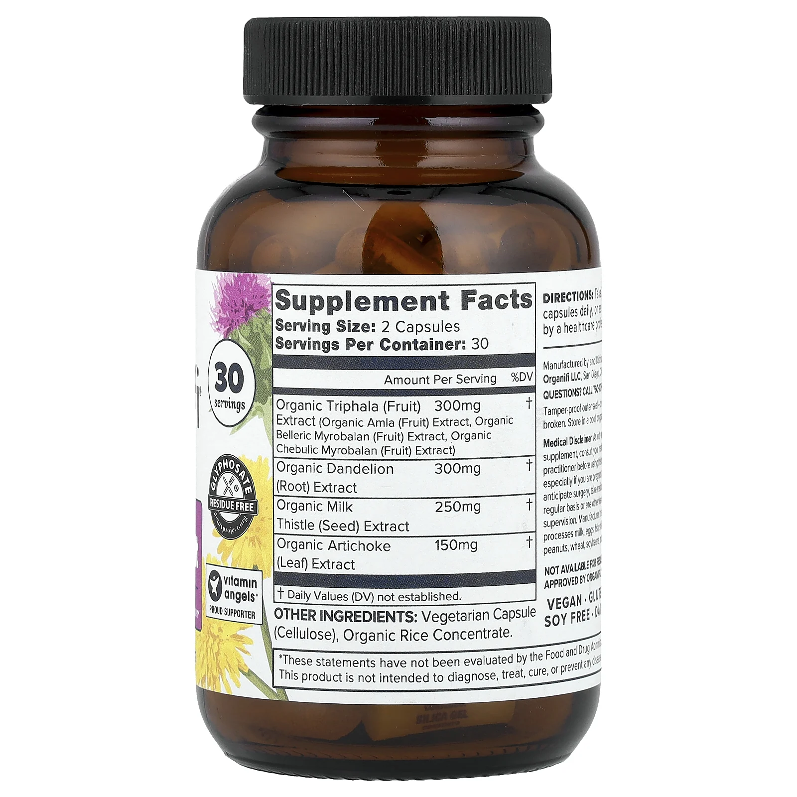 Organifi, Liver Reset, восстановление печени, 60 капсул