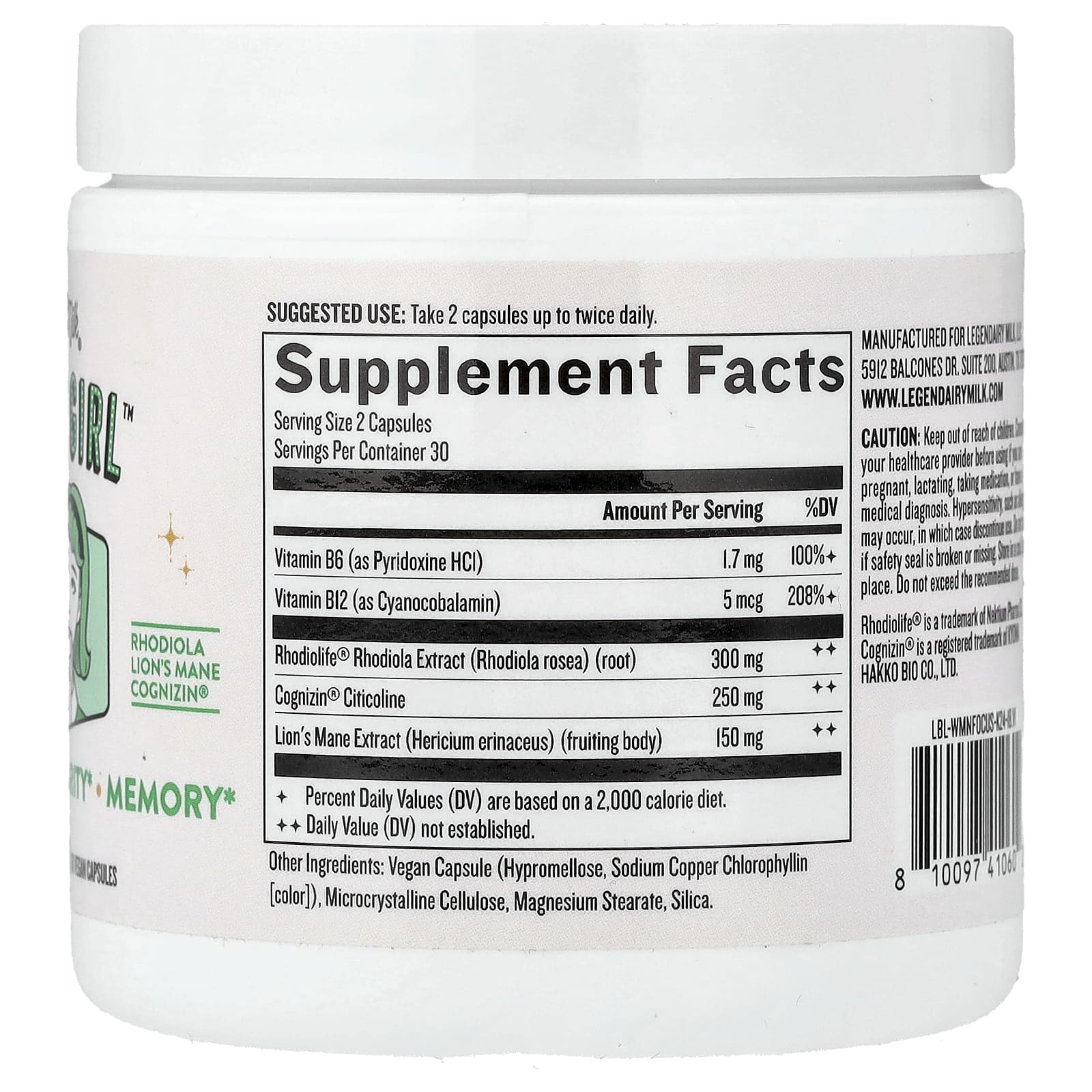 Legendairy Milk, Clever Girl™, 60 веганских капсул