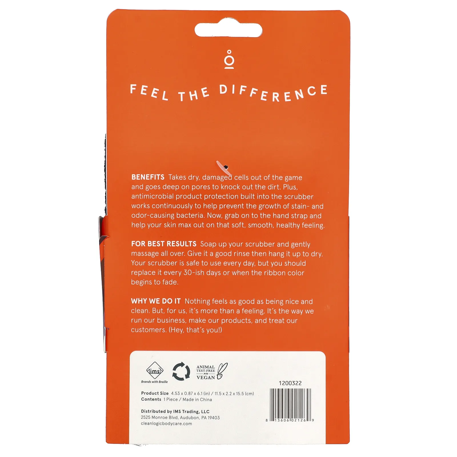 Clean Logic, Sport, отшелушивающее средство для тела, большое, черное, 1 шт.