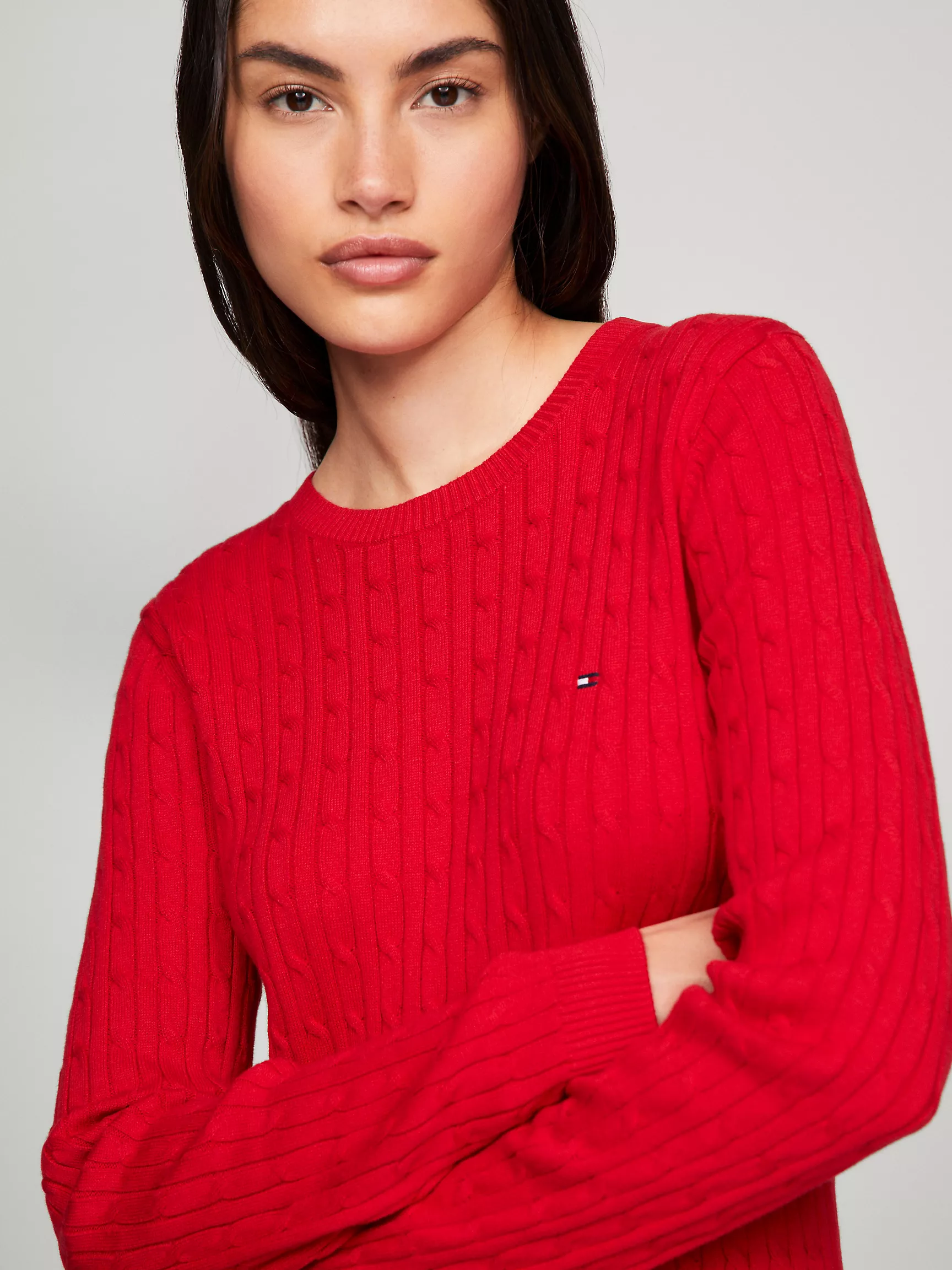 Женский свитер Tommy Hilfiger, Свитер с длинным рукавом и узором "косы"