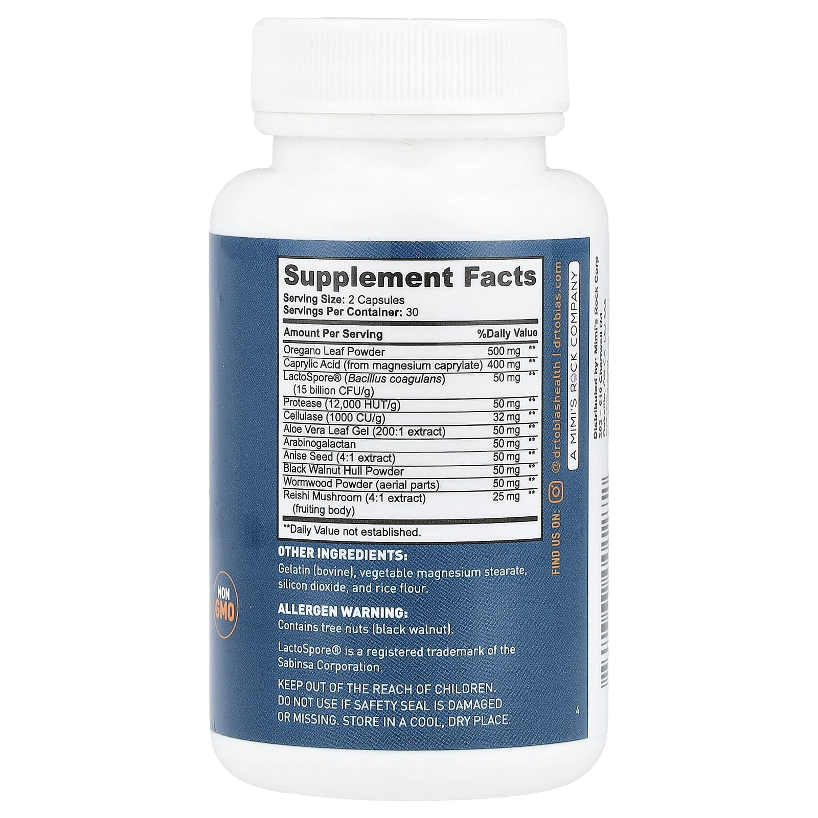 Dr. Tobias, Candida Support, 60 капсул