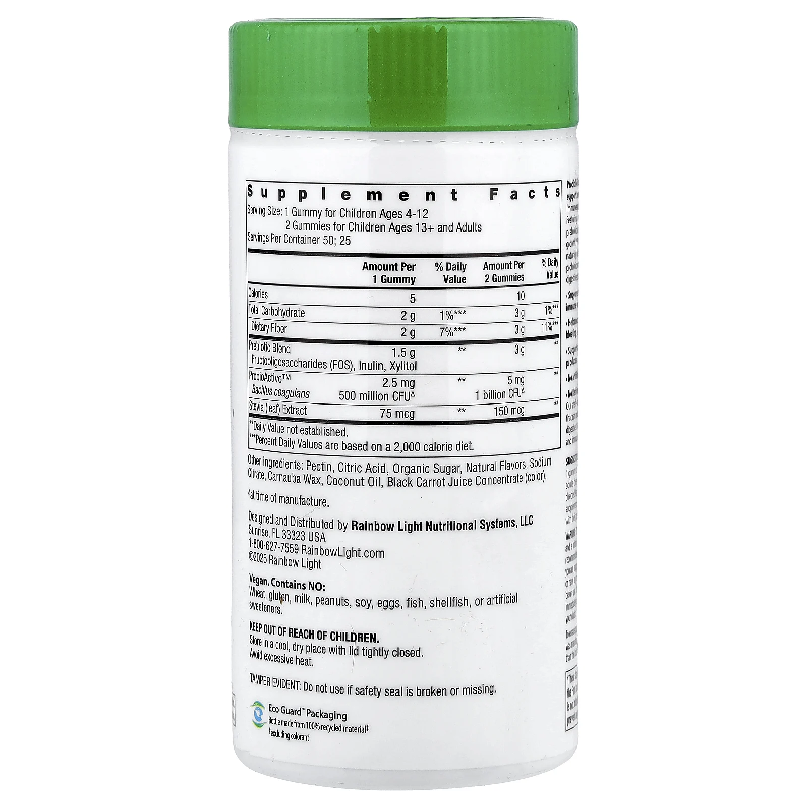 Rainbow Light, Probiolicious, пробиотики, со вкусом ягод, 50 жевательных таблеток