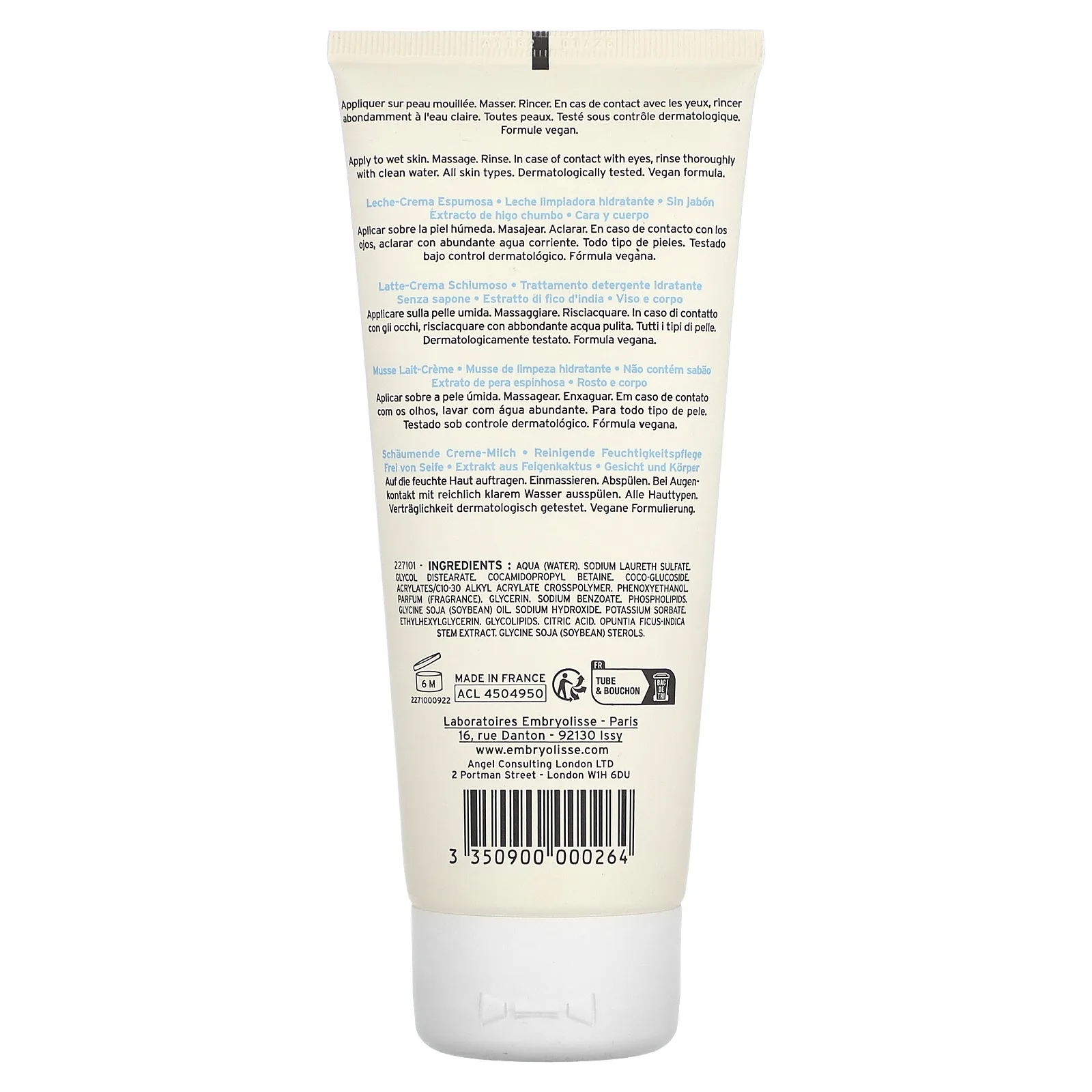 Embryolisse, очищающая пенка с кремом-молочком, 200 мл (6,76 жидк. унции)