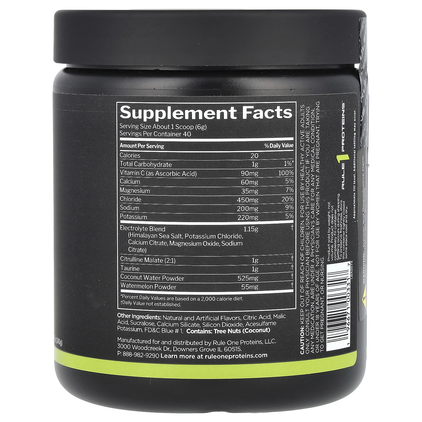 Rule One Proteins, Lytes, голубая малина, 240 г (8,47 унции)