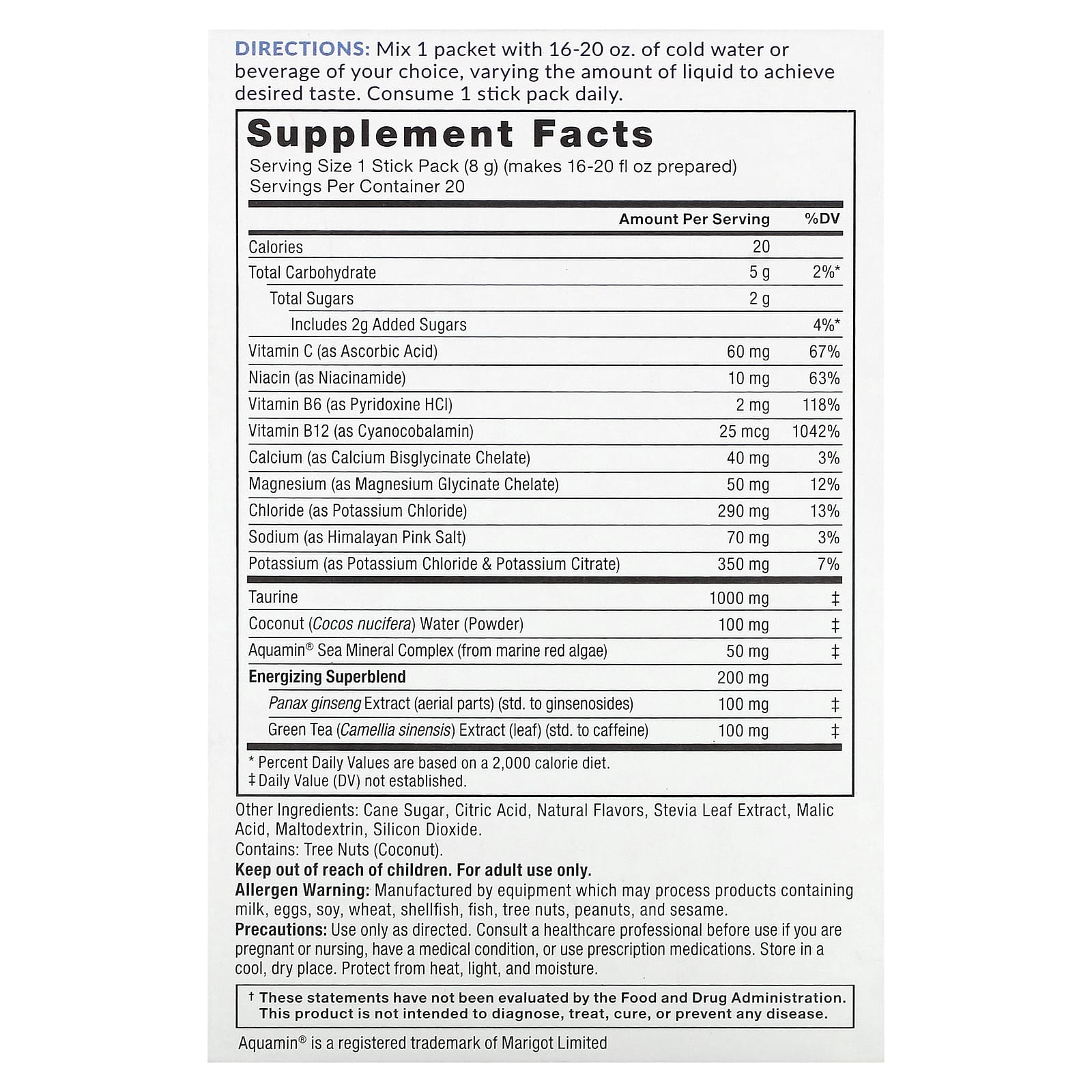 Force Factor, Liquid Labs, Energy, фруктовый пунш, 20 пакетиков по 8 г (0,28 унции)