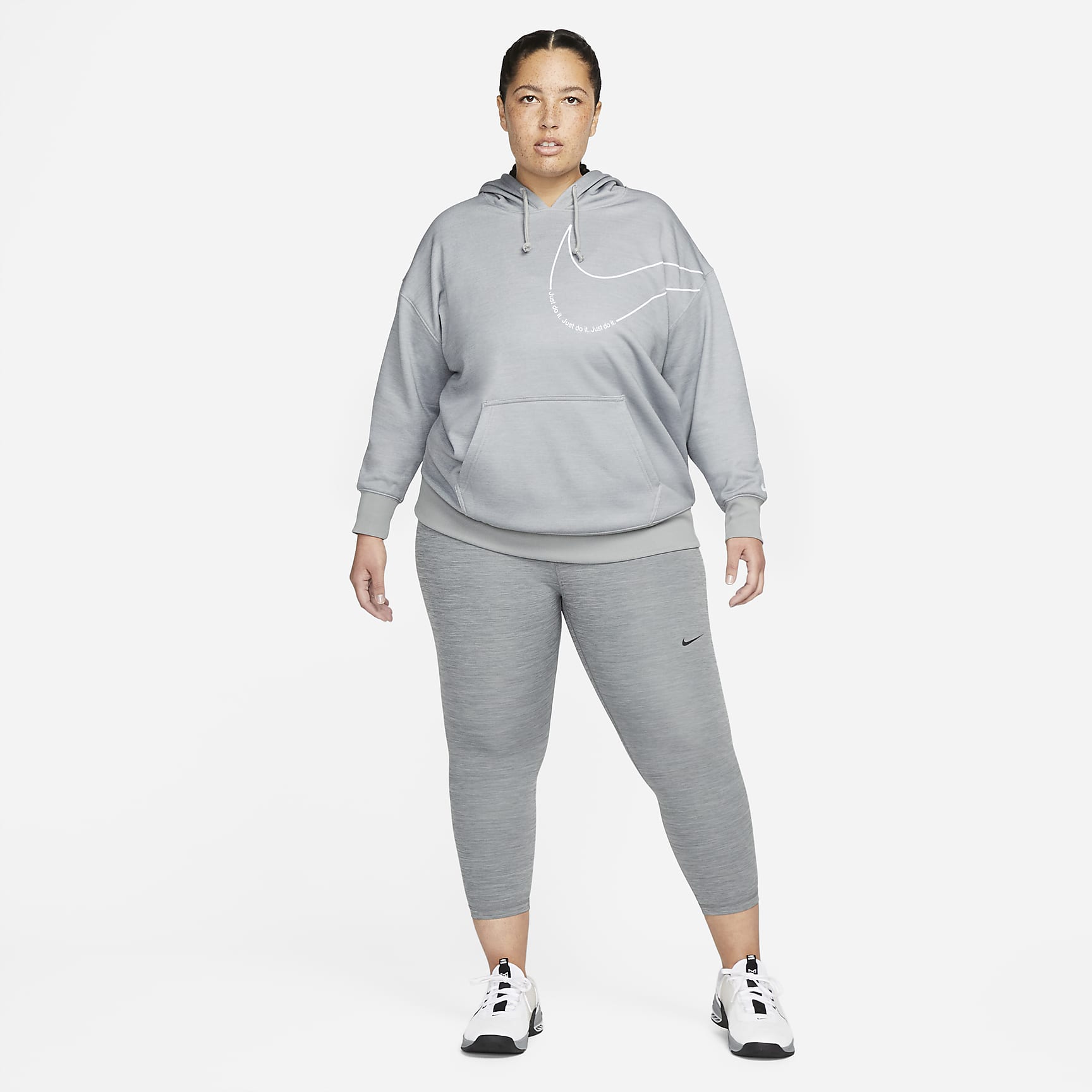 Nike Pro Women's Mid-Rise Crop Mesh-Panel Leggings (Plus Size)