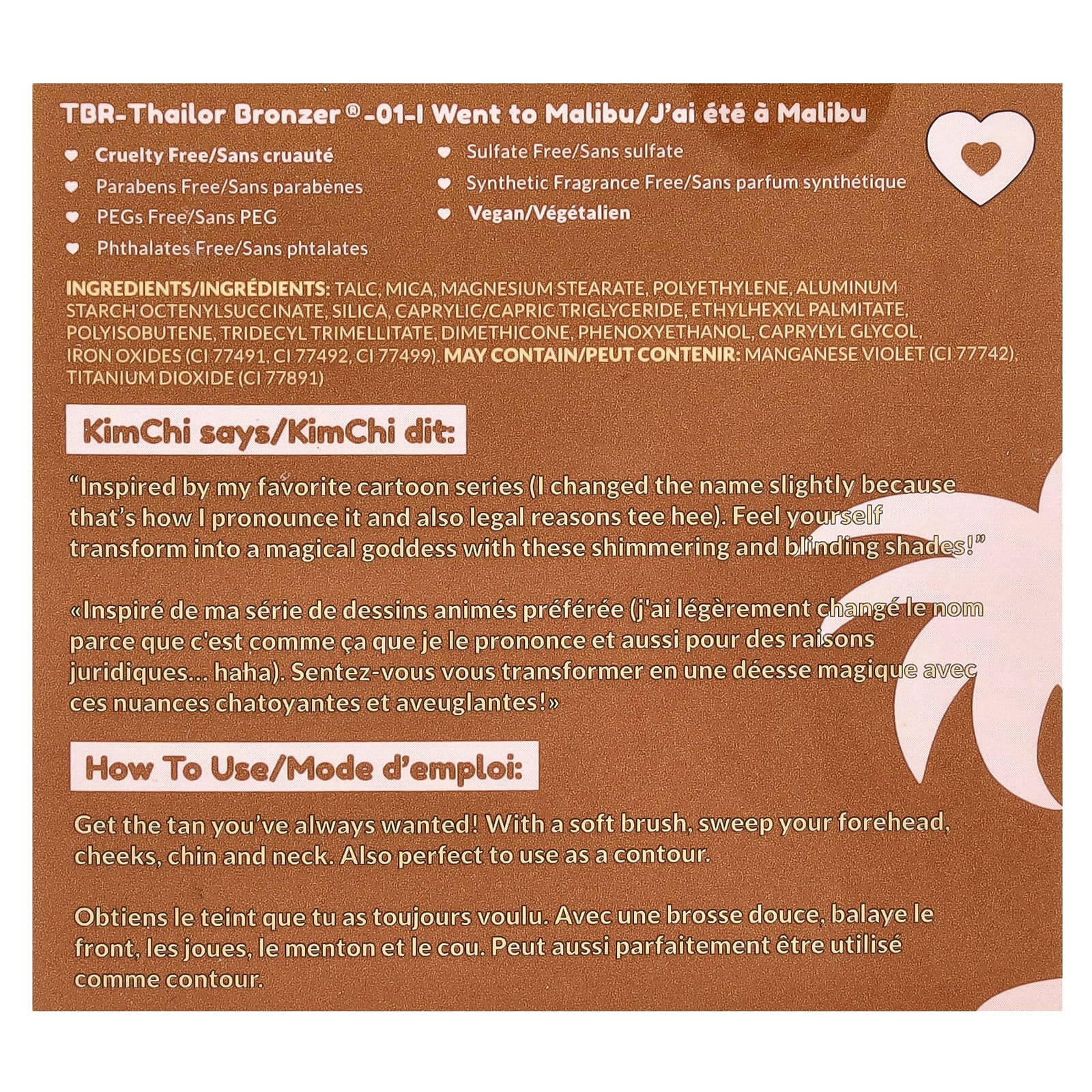 KimChi Chic Beauty, Thailor Bronzer®, 01, I Went To Malibu, 9 г (0,317 унции)