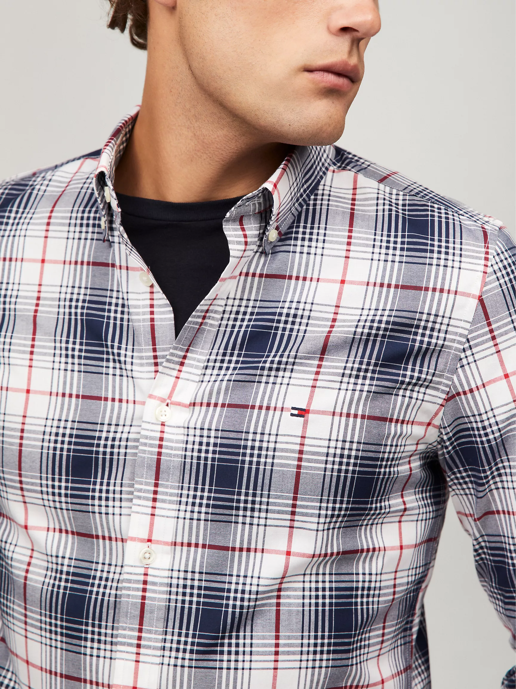 Мужская рубашка Tommy Hilfiger, Клетчатая рубашка стандартного кроя из поплина