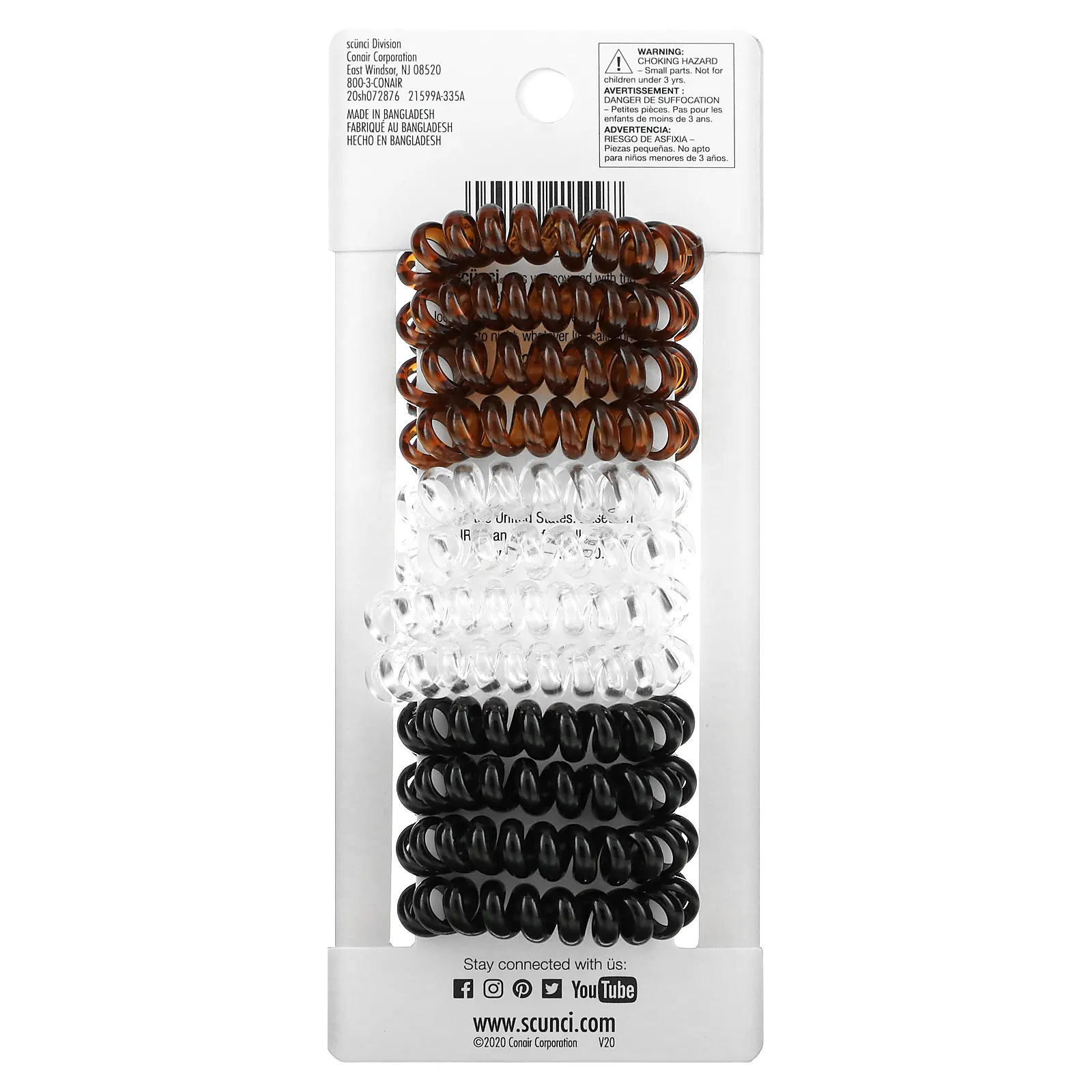 Scunci, Ponytailers, фиксация без вмятин, разные цвета, 12 шт.