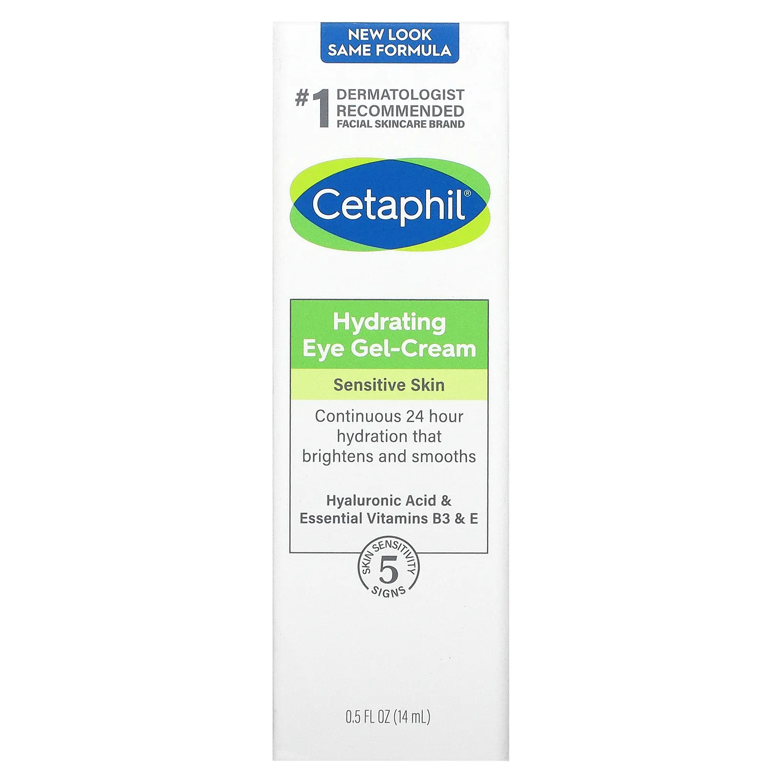 Cetaphil, увлажняющий гель-крем для глаз с гиалуроновой кислотой, 14 г (0,5 унции)