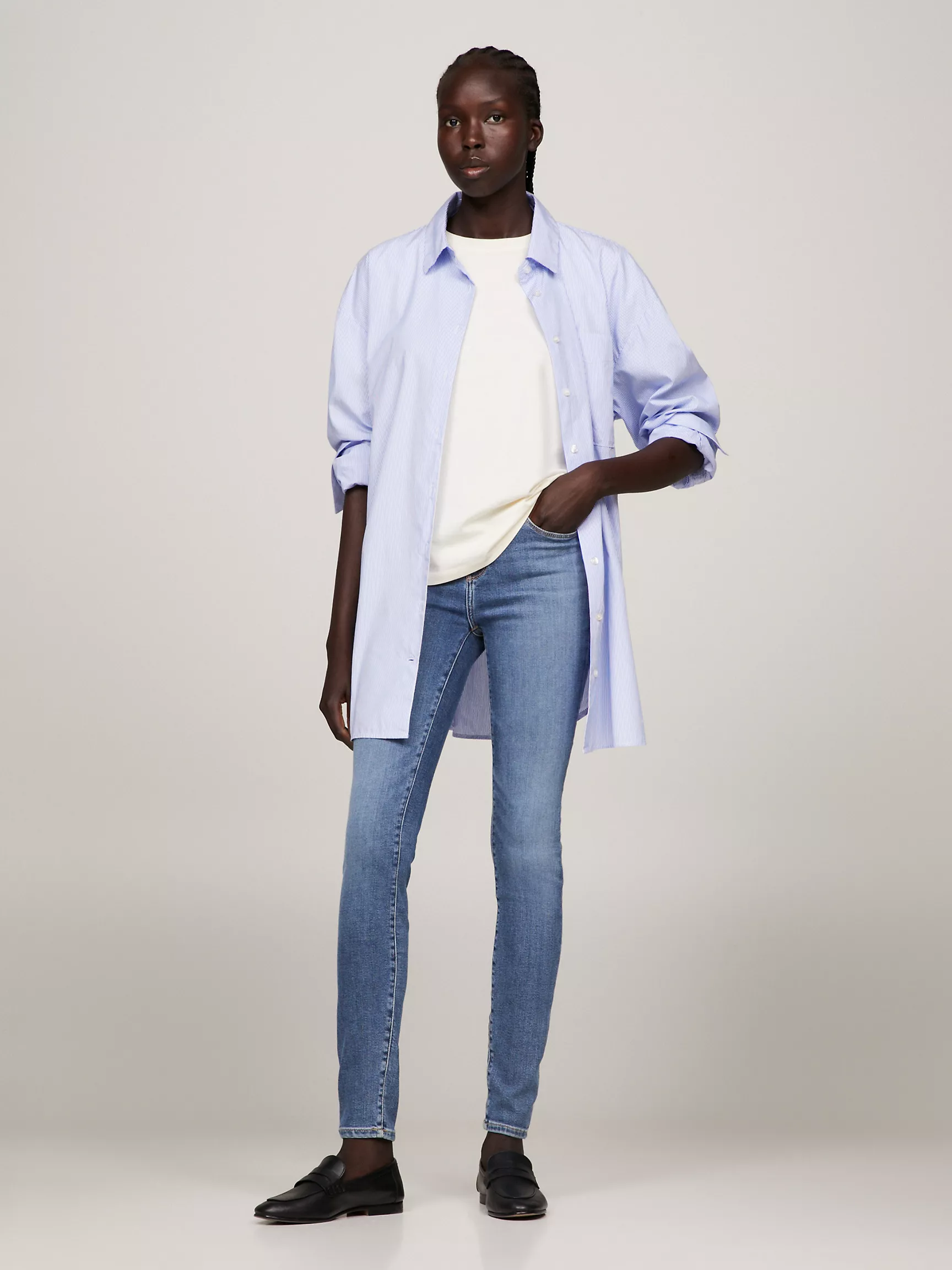 Женские джинсы Tommy Hilfiger, Джинсы суперскинни THFlex синего цвета