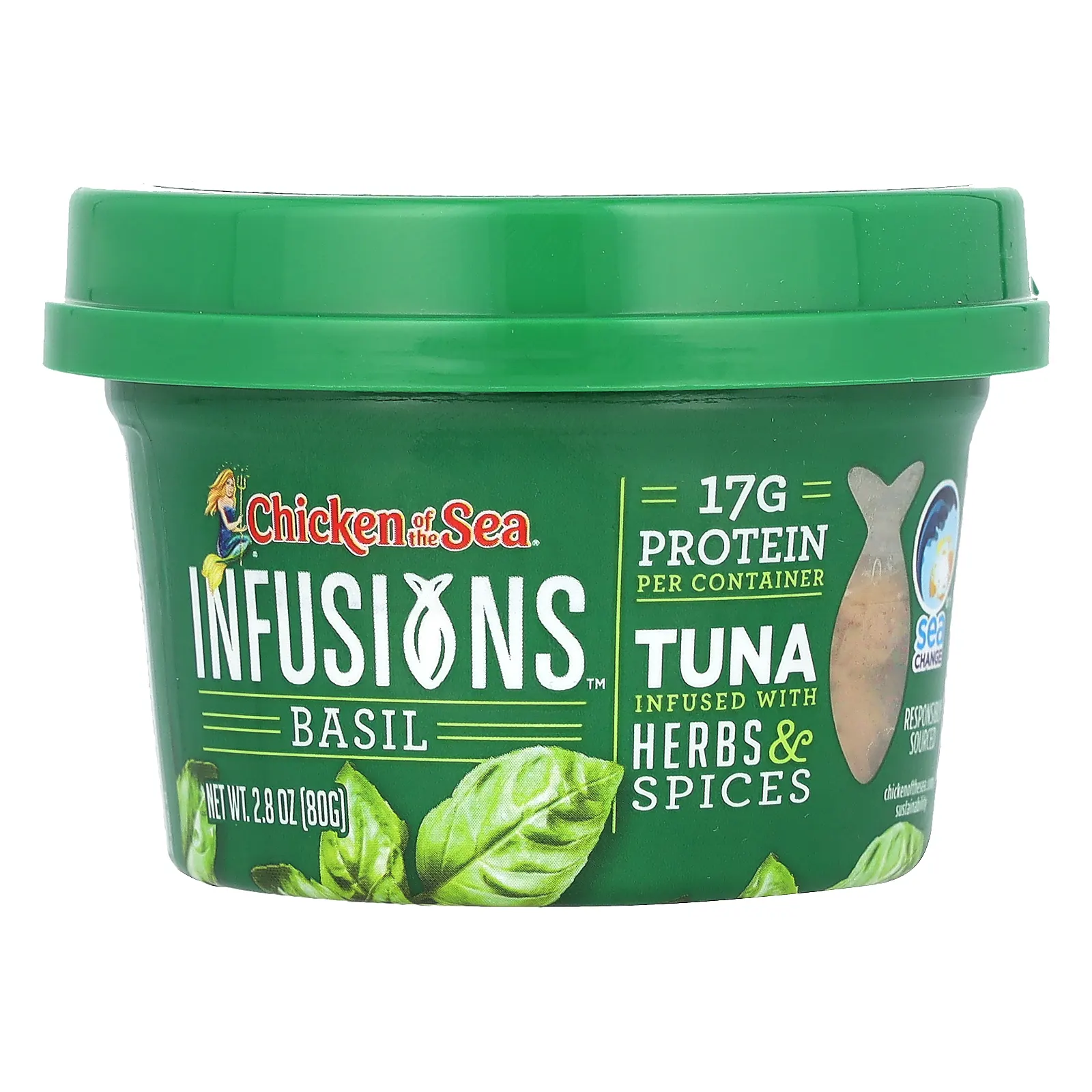 Chicken of the Sea, Infusions, дикий тунец, базилик, 80 г (2,8 унции)