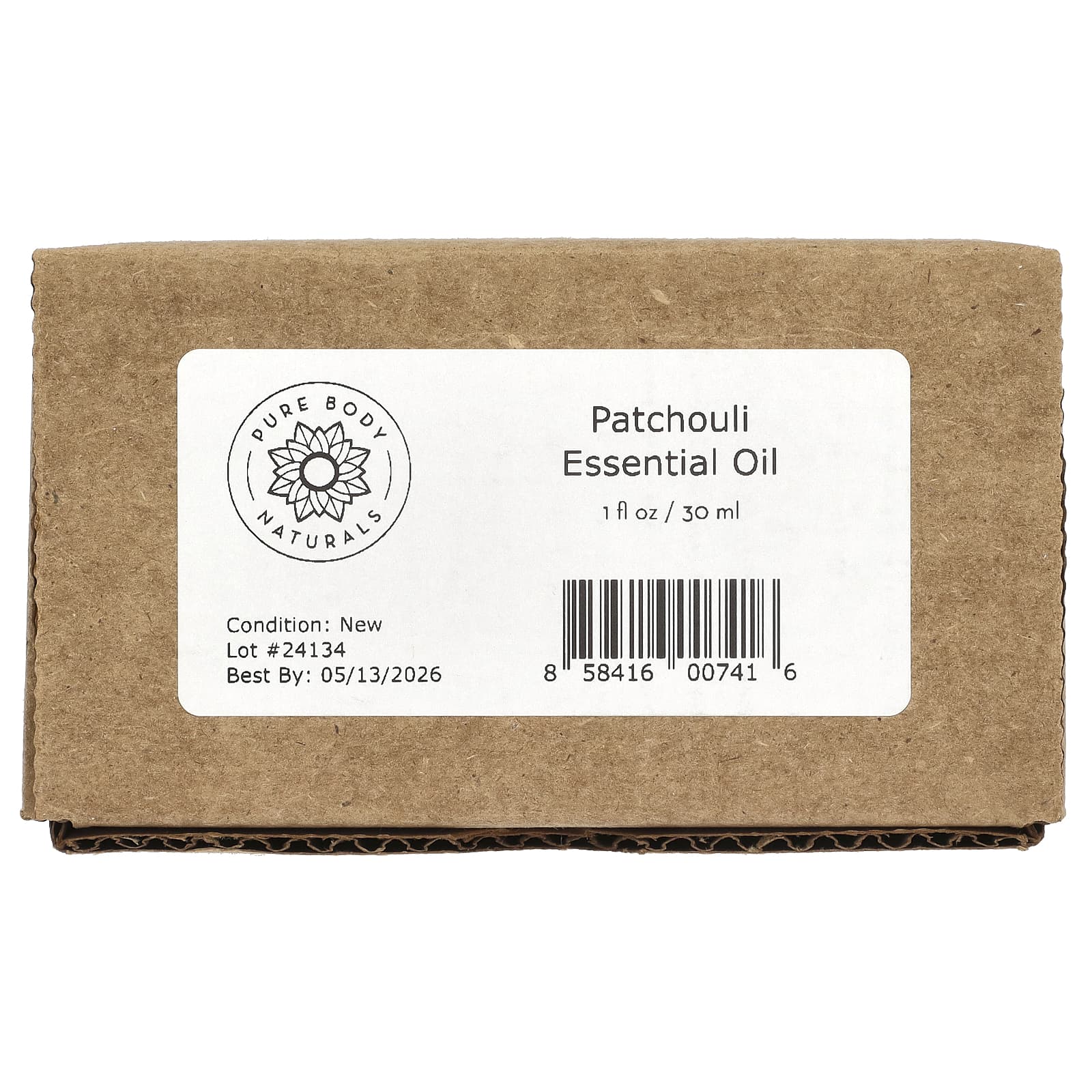 Pure Body Naturals, 100% чистое эфирное масло, пачули, 30 мл (1 жидк. Унция)