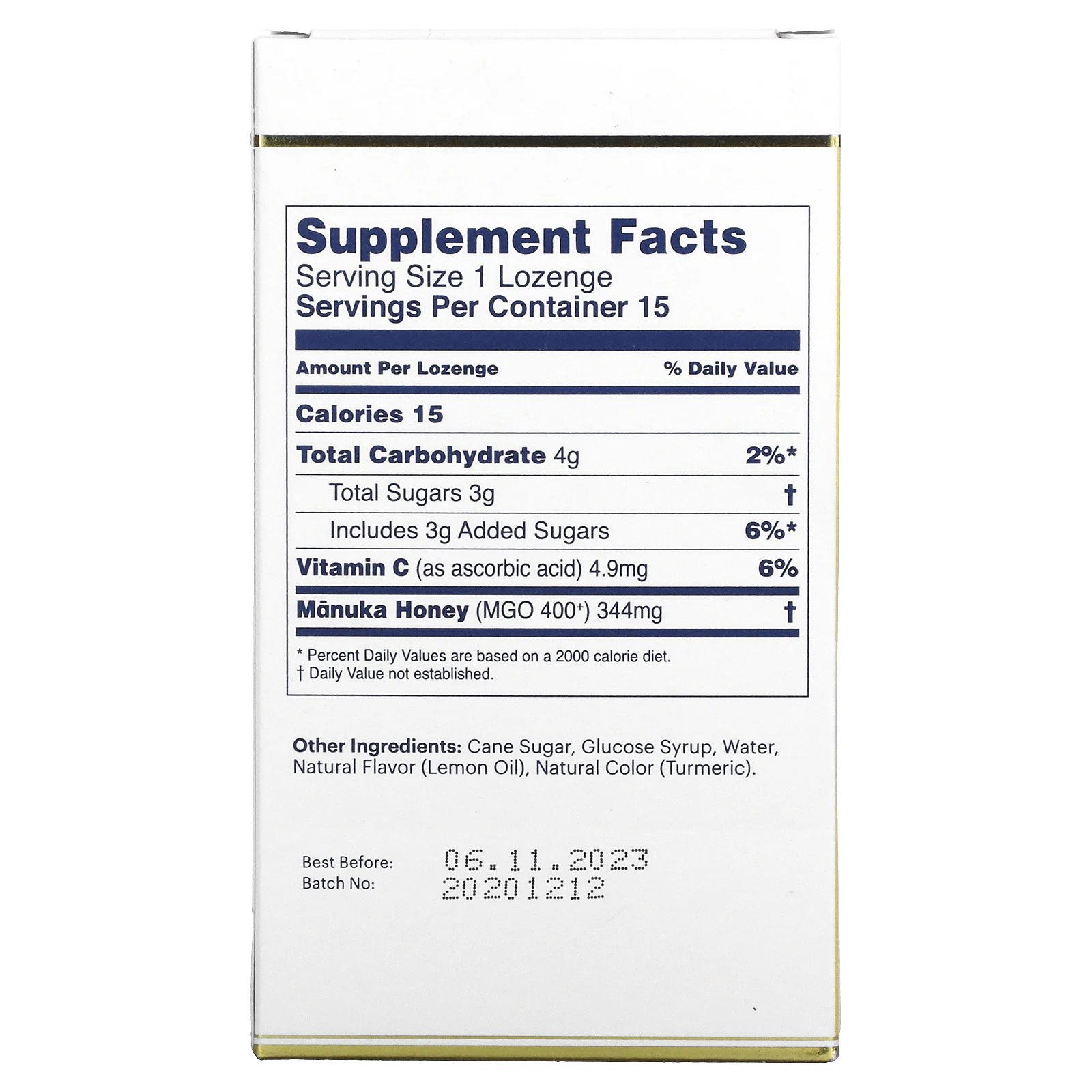 Manuka Health, Леденцы, лесной мёд манука и лимон, MGO 400+, 15 леденцов