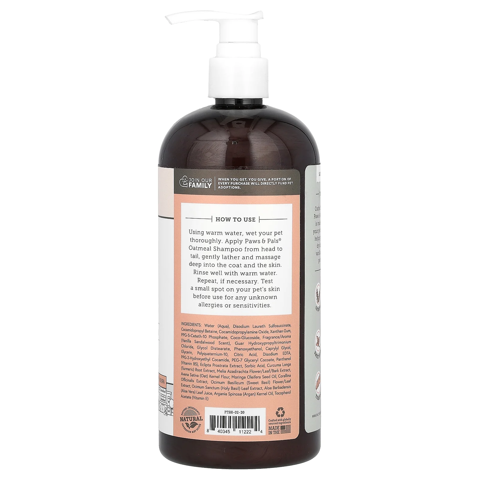 Paws & Pals, шампунь с овсянкой, для собак и кошек, 592 мл (20 жидк. унций)