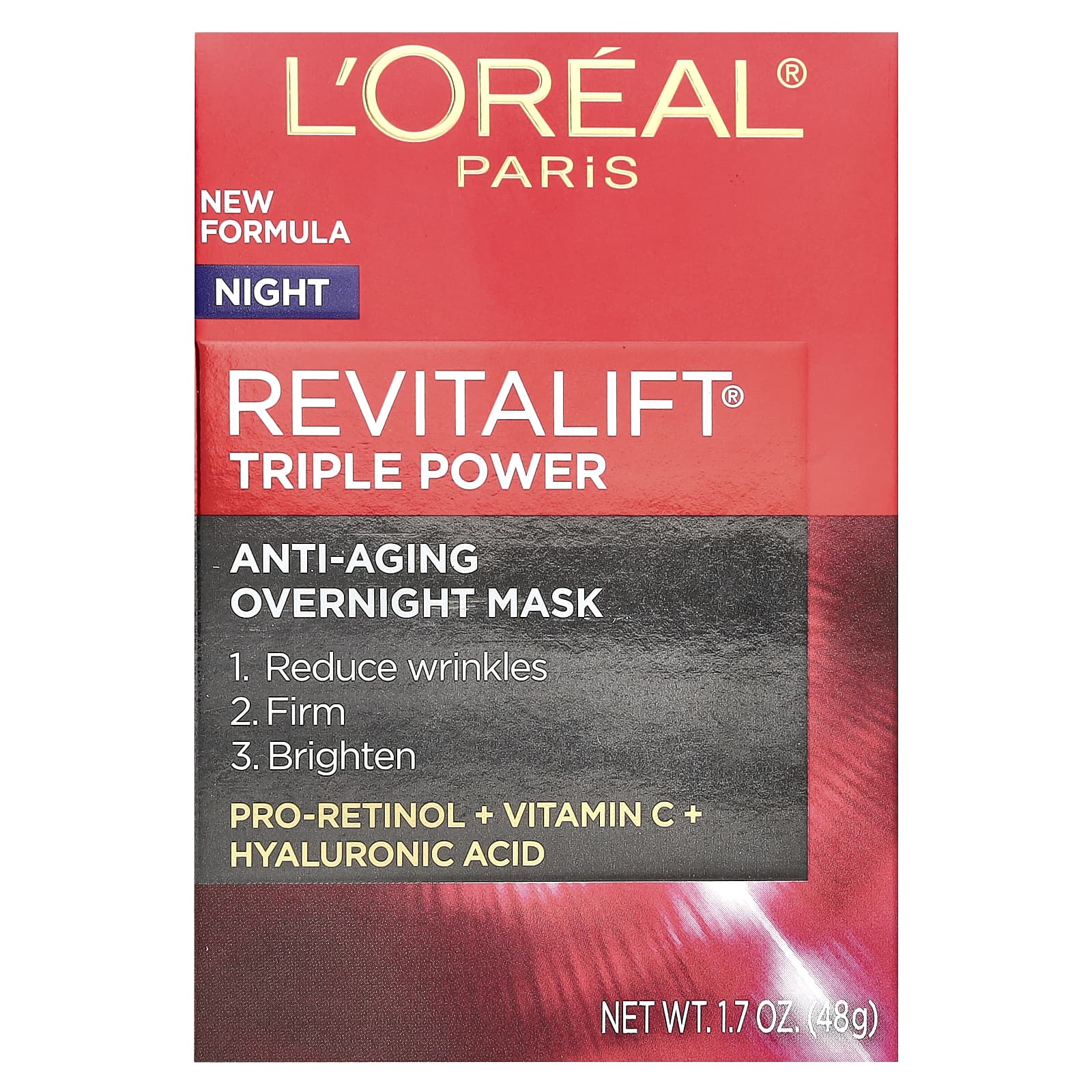 L'Oréal, Revitalift Triple Power, антивозрастная ночная маска, 48 г (1,7 унции)