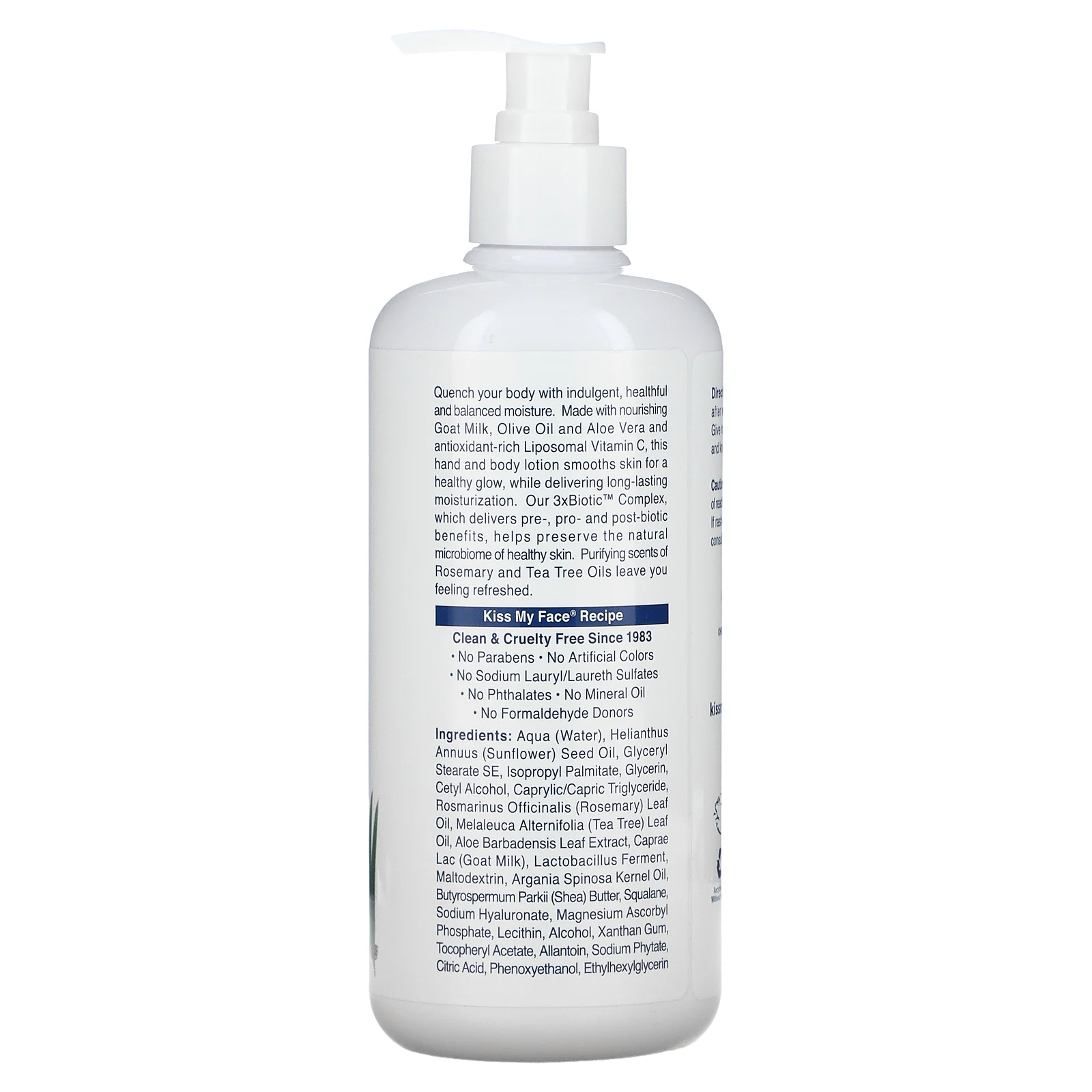 Kiss My Face, Лосьон для рук и тела с козьим молоком, розмарин и чайное дерево, 473 мл (16 жидк. Унций)