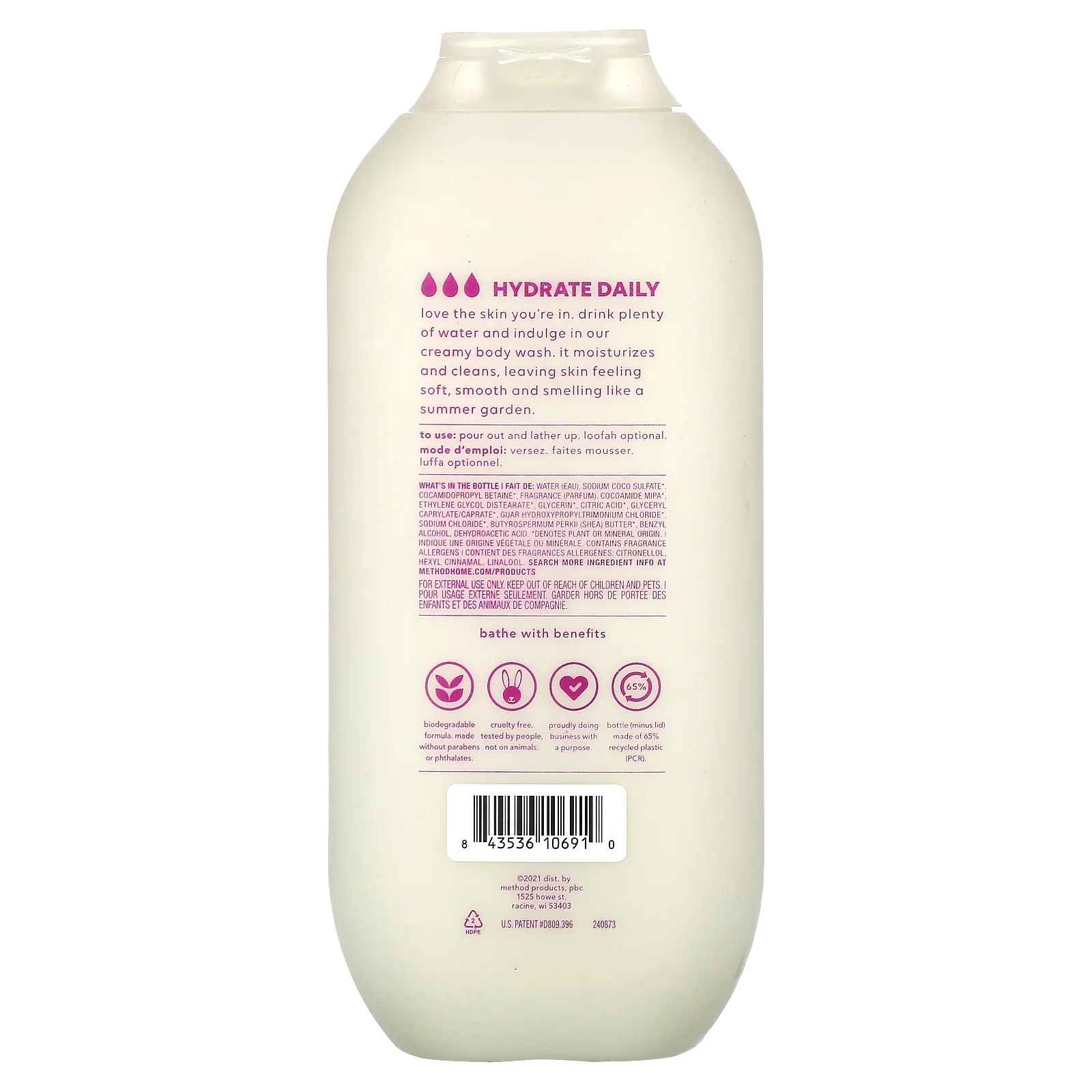 Method, Увлажняющий гель для душа, магнолия, 532 мл (18 жидк. Унций)