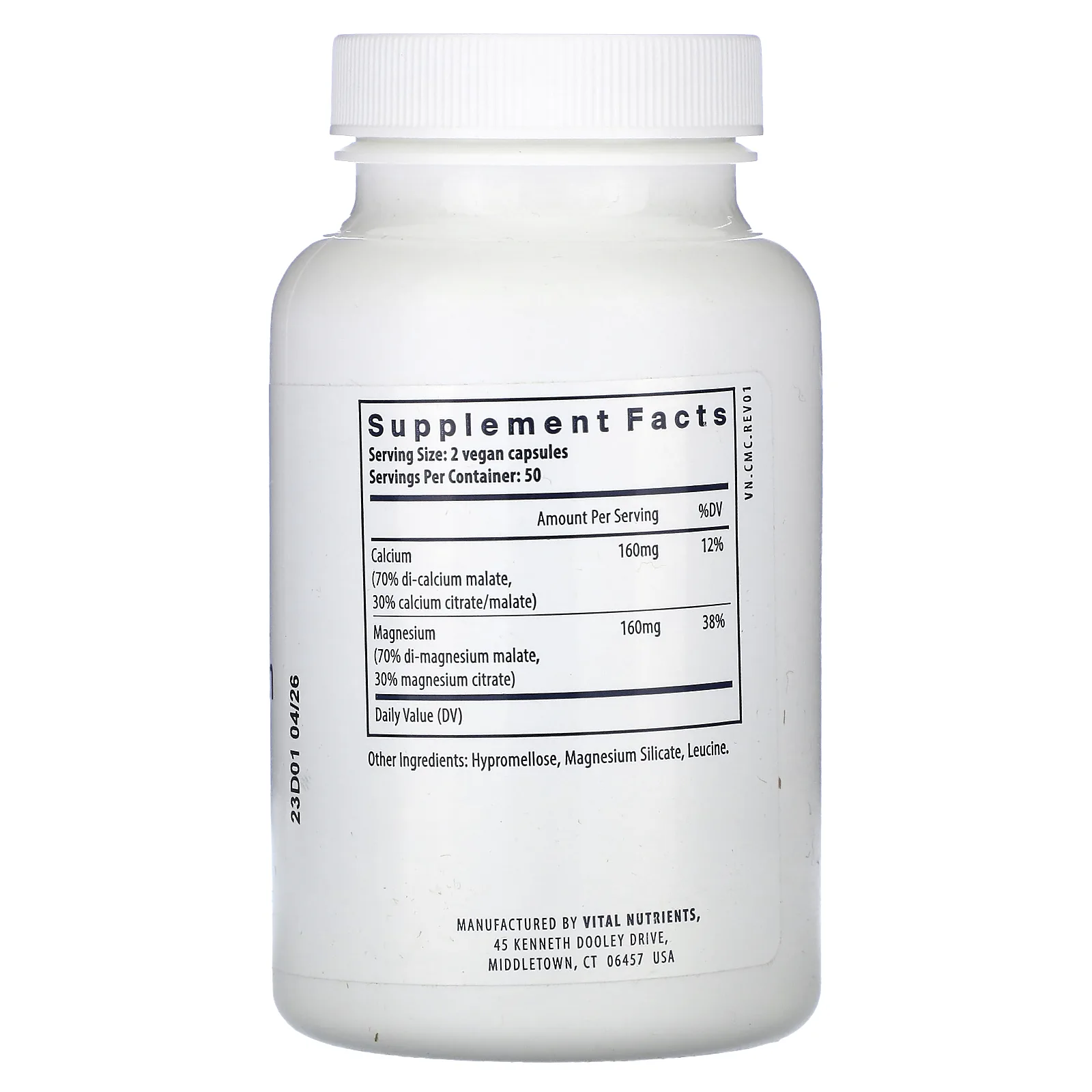 Vital Nutrients, кальций и магний, 100 веганских капсул