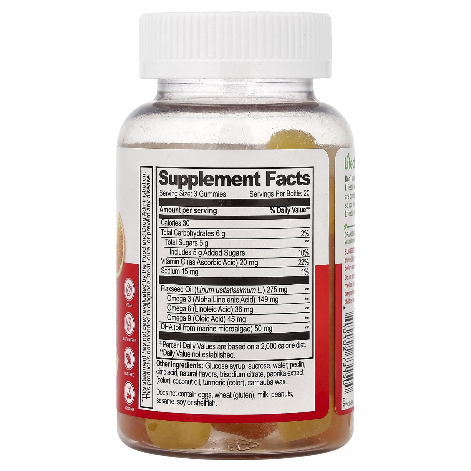 Lifeable, омега 3-6-9 и ДГК, со вкусом апельсина и лимона, 60 жевательных таблеток