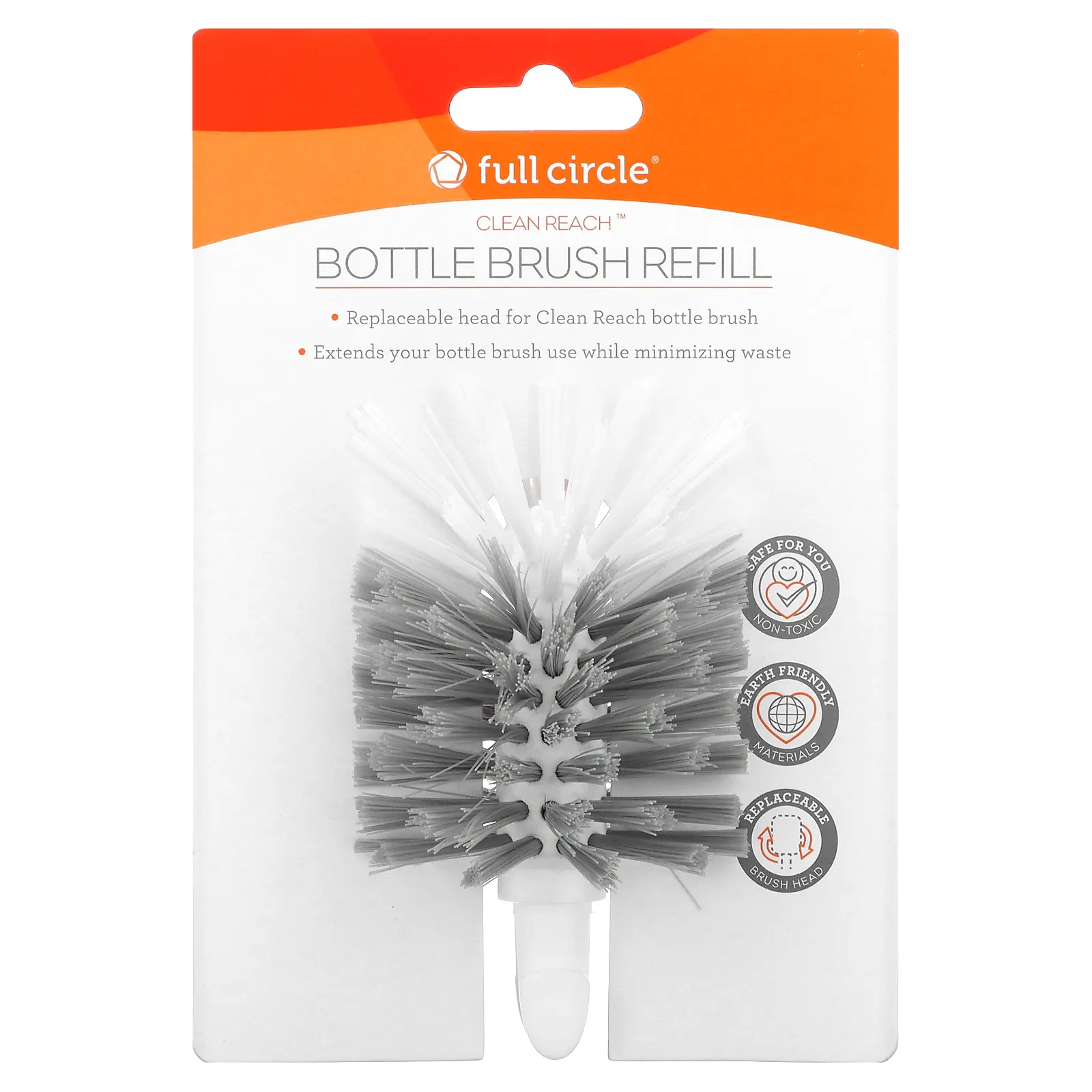 Full Circle, Clean Reach, сменная щетка для бутылочек, белый цвет, по 1 штуке