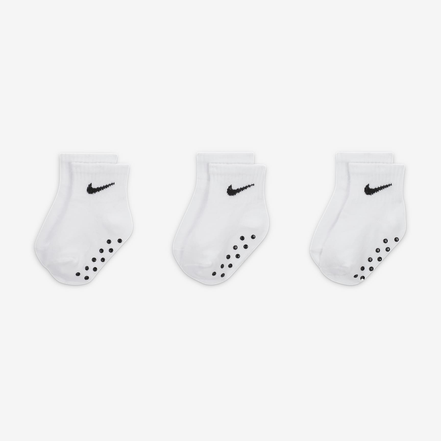 Nike Toddler Swoosh Ankle Gripper Socks (3-Pairs)