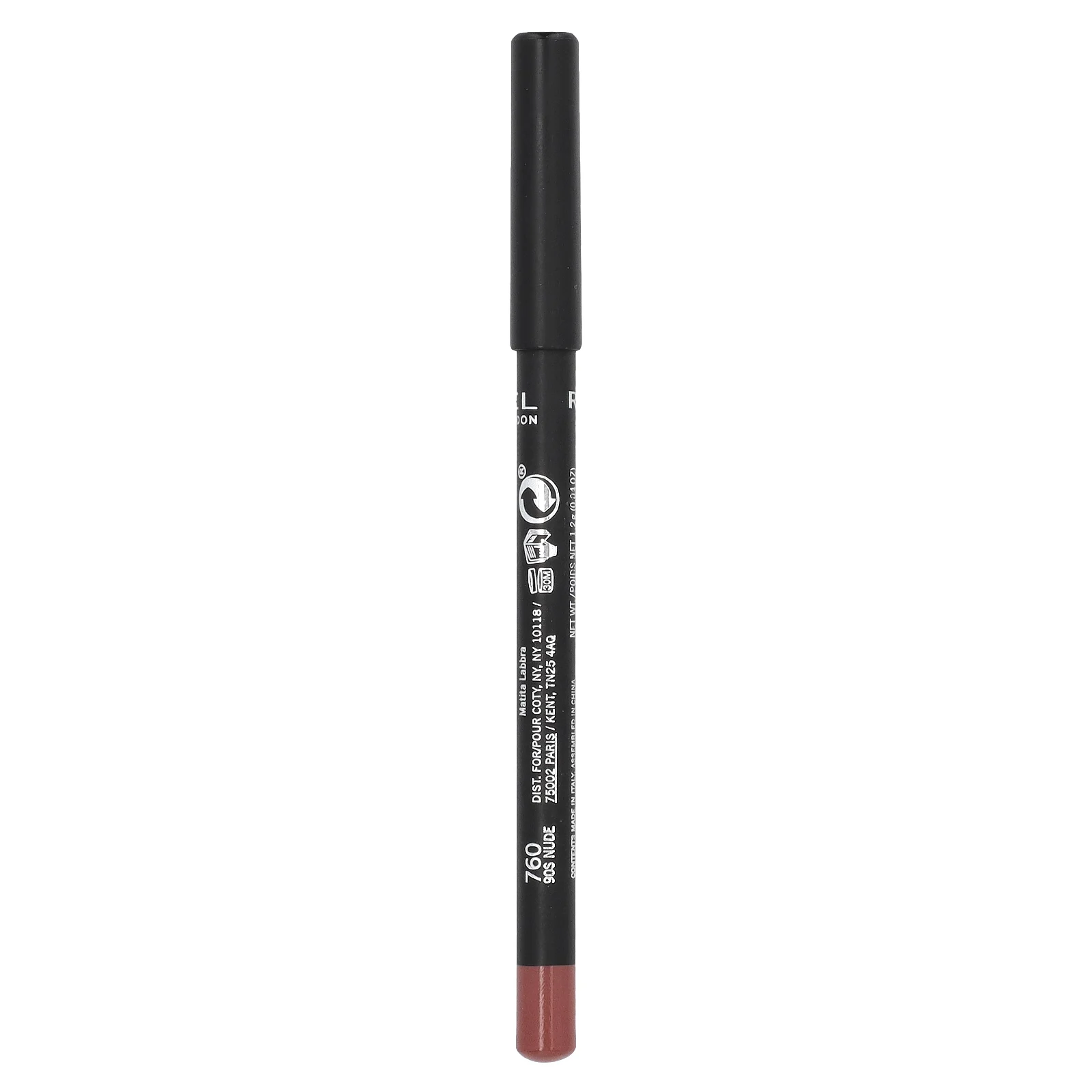 Rimmel London, стойкий карандаш для губ, оттенок 760 90-s Nude, 1,2 г (0,04 унции)