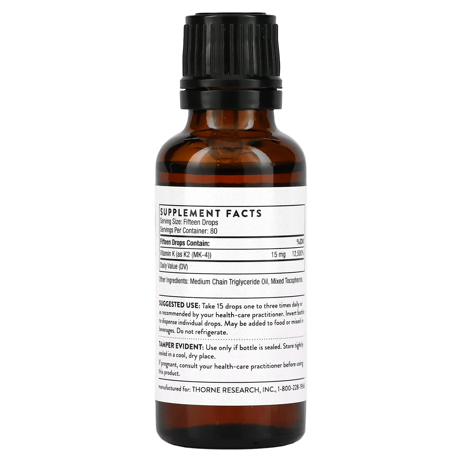 Thorne, Витамин К2, 1 жидкая унция (30 мл)