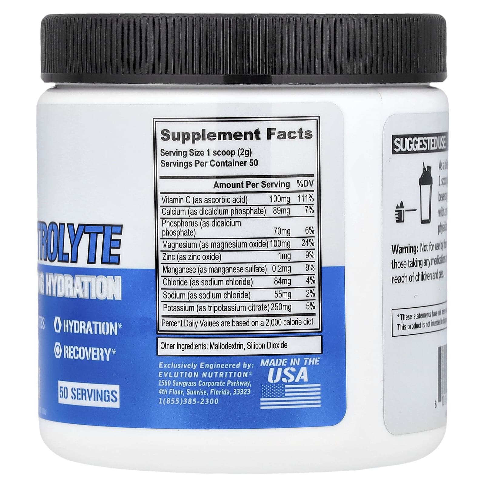 EVLution Nutrition, Электролит, объем и увлажнение, без добавок, 100 г (3,53 унции)