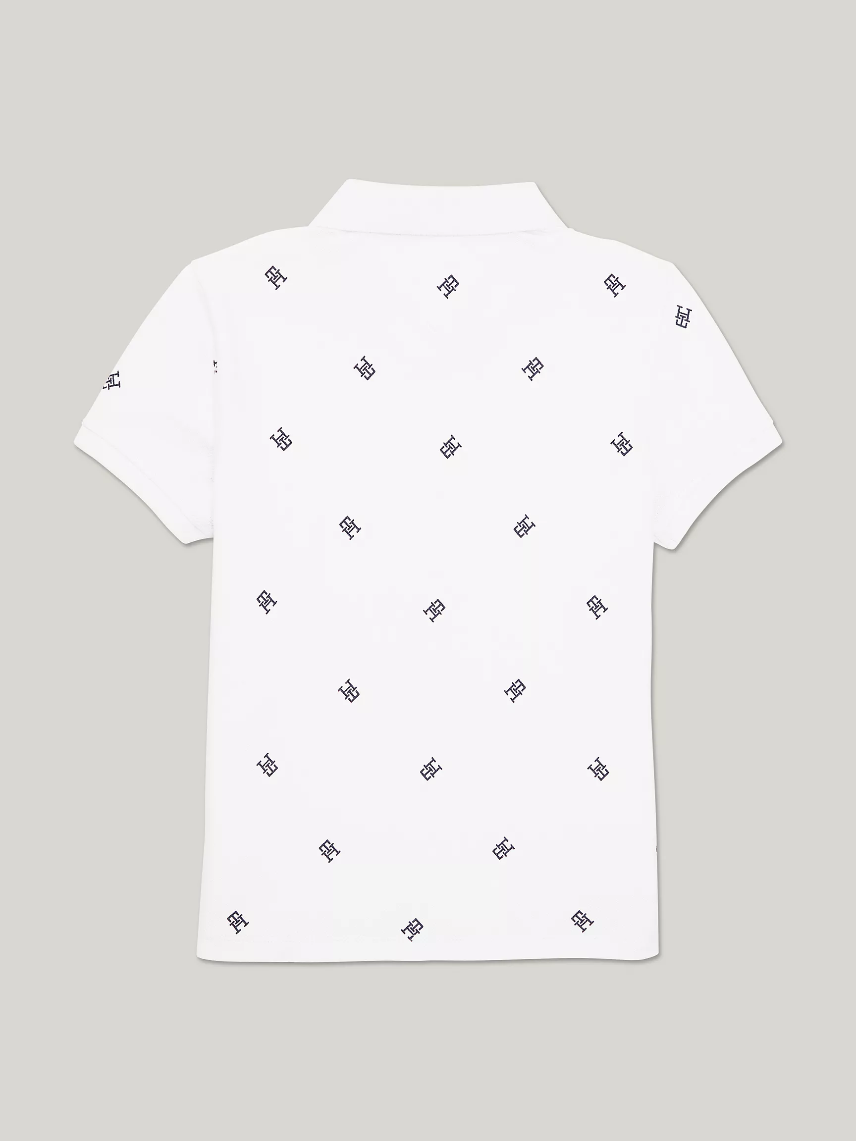 Рубашка-поло для девочек Tommy Hilfiger, Детское поло с монограммным узором TH по всей поверхности