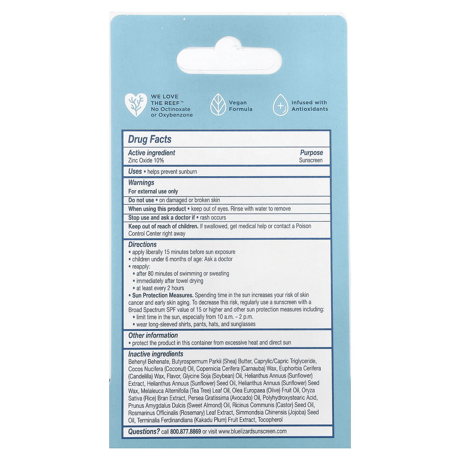 Blue Lizard Australian Sunscreen, солнцезащитный бальзам для губ, SPF 15, натуральный кокос, 3,8 г (0,13 унции)