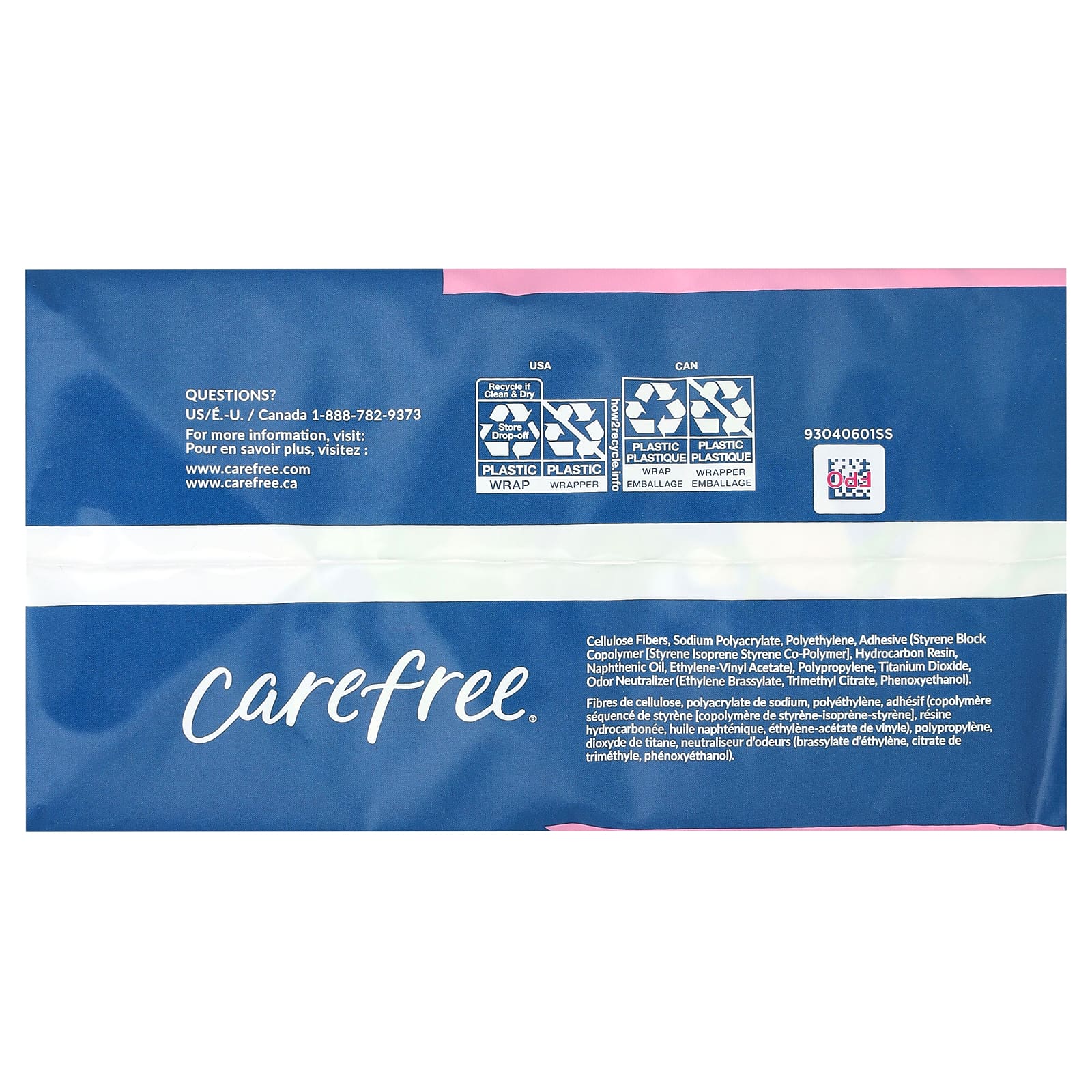 Carefree, ультратонкие, супердлинные прокладки с крылышками, 28 штук