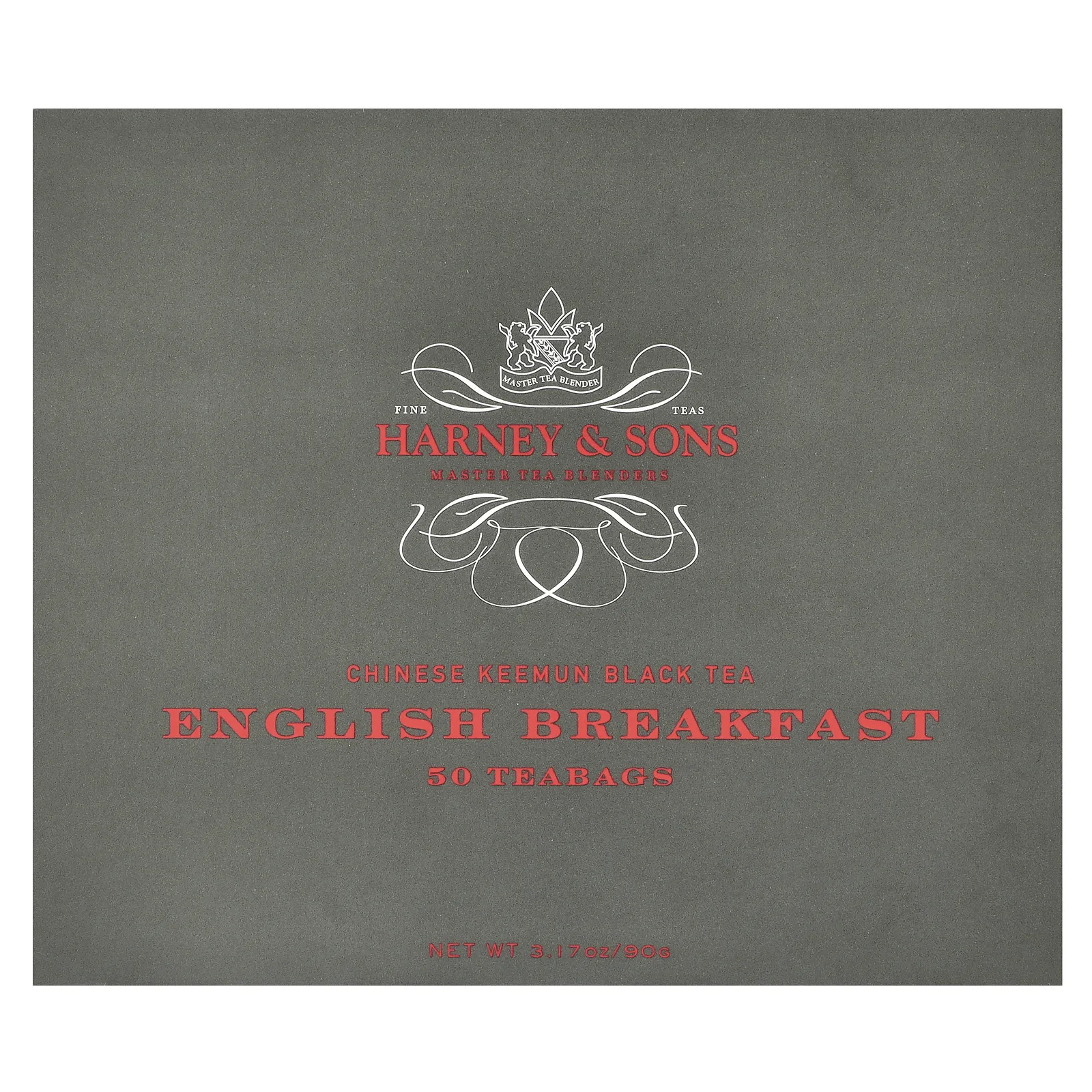 Harney & Sons, Китайский черный чай кимун, английский завтрак, 50 чайных пакетиков, 90 г (3,17 унции)