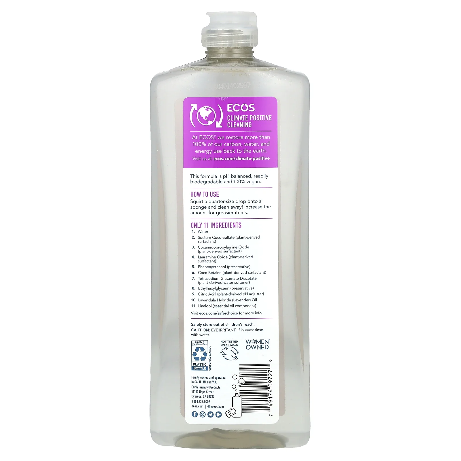 Earth Friendly Products, Dishmate, средство для мытья посуды, лаванда, 739 мл (25 жидк. унций)