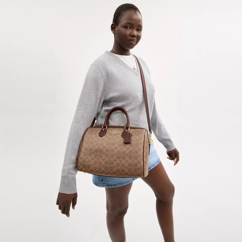 Сумка COACH Rowan Large Satchel Bag In Signature Canvas