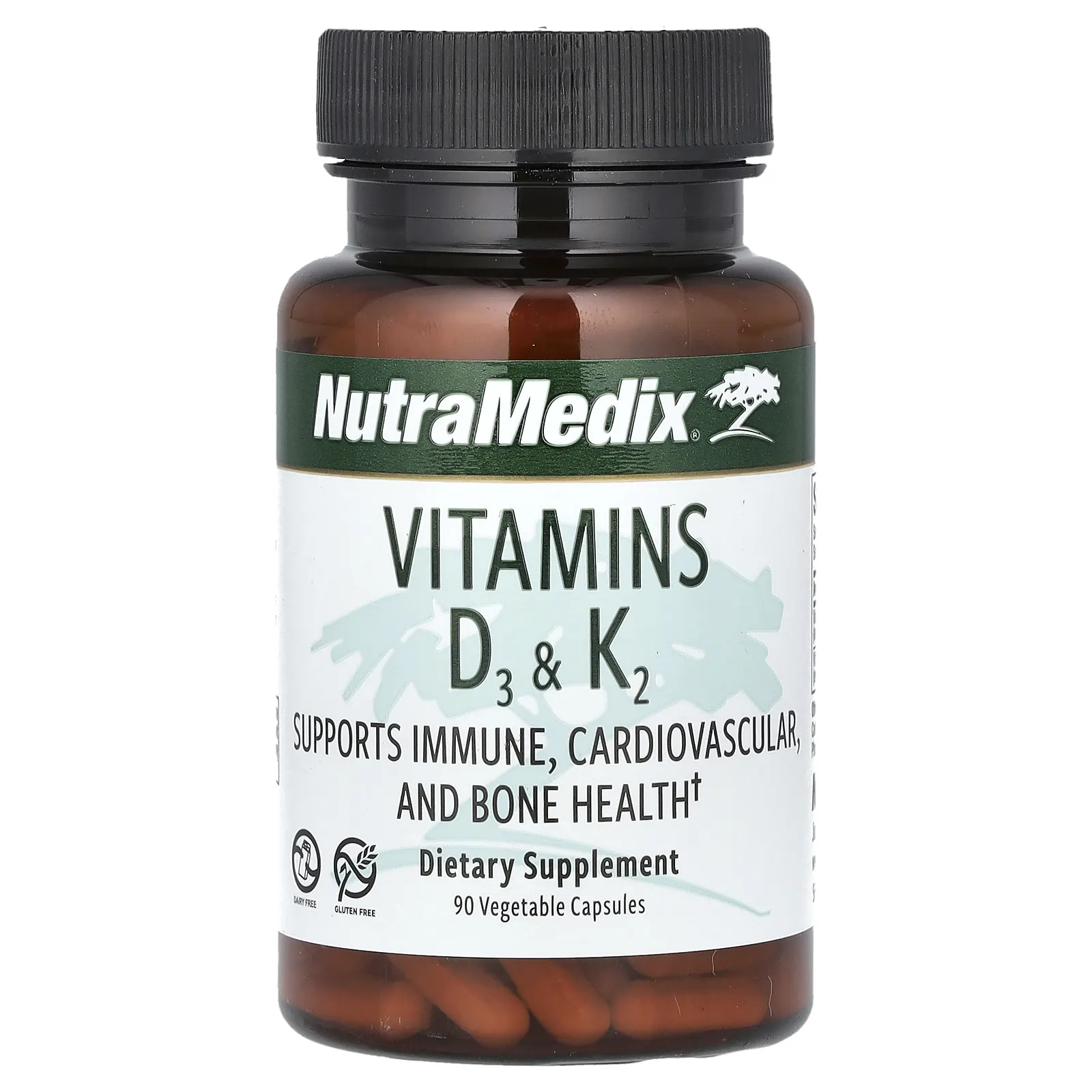NutraMedix, витамины D3 и K2, 90 капсул