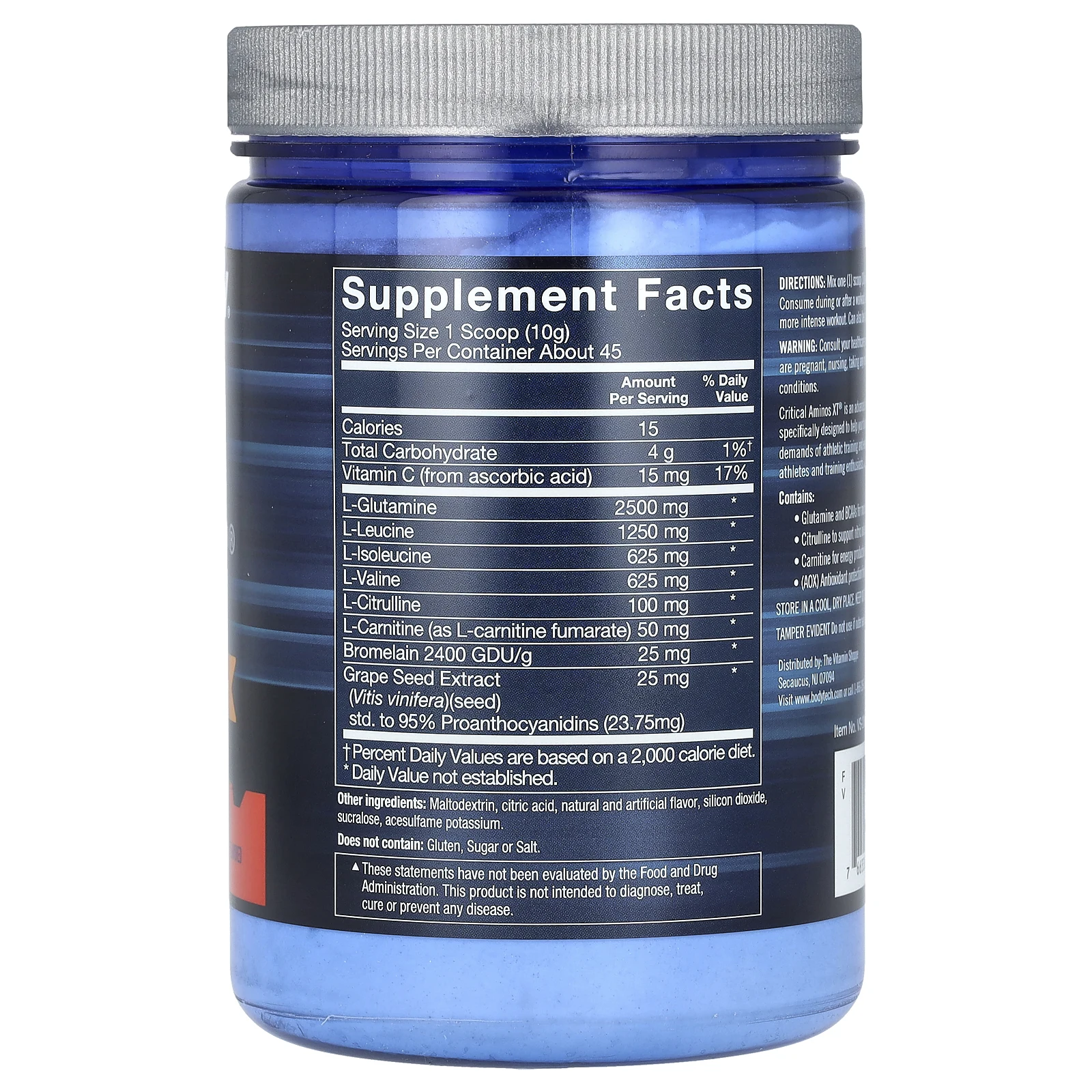 BodyTech, Critical Aminos XT, аминокислоты для приема после тренировки, со вкусом фруктового пунша, 450 г (15,9 унции)