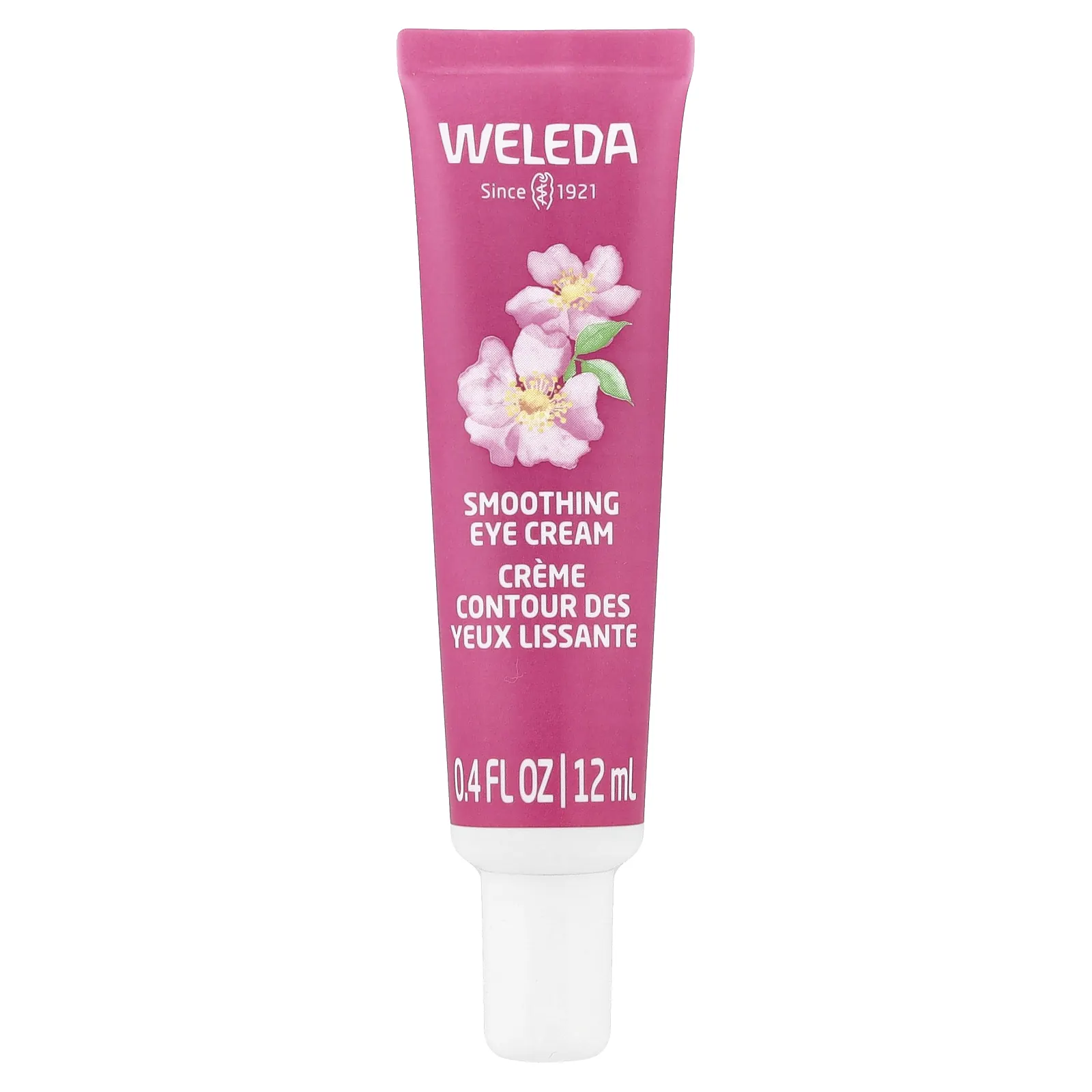 Weleda, разглаживающий крем для области вокруг глаз, шиповник и белый чай, без отдушки, 12 мл (0,4 жидк. унции)