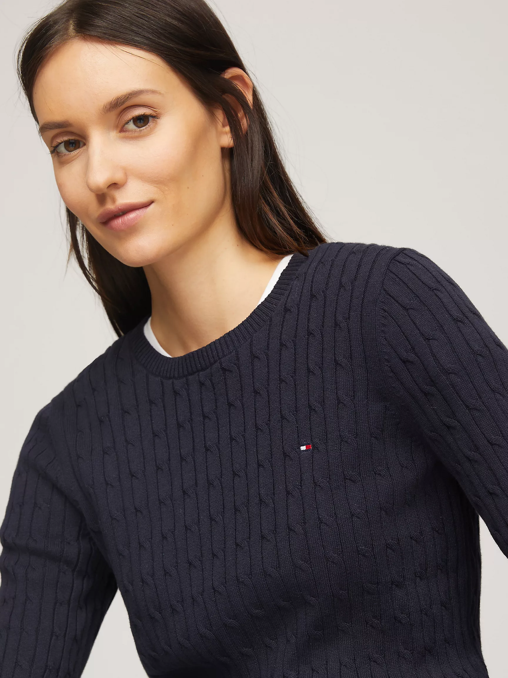 Женский свитер Tommy Hilfiger, Свитер с длинным рукавом и узором "косы"