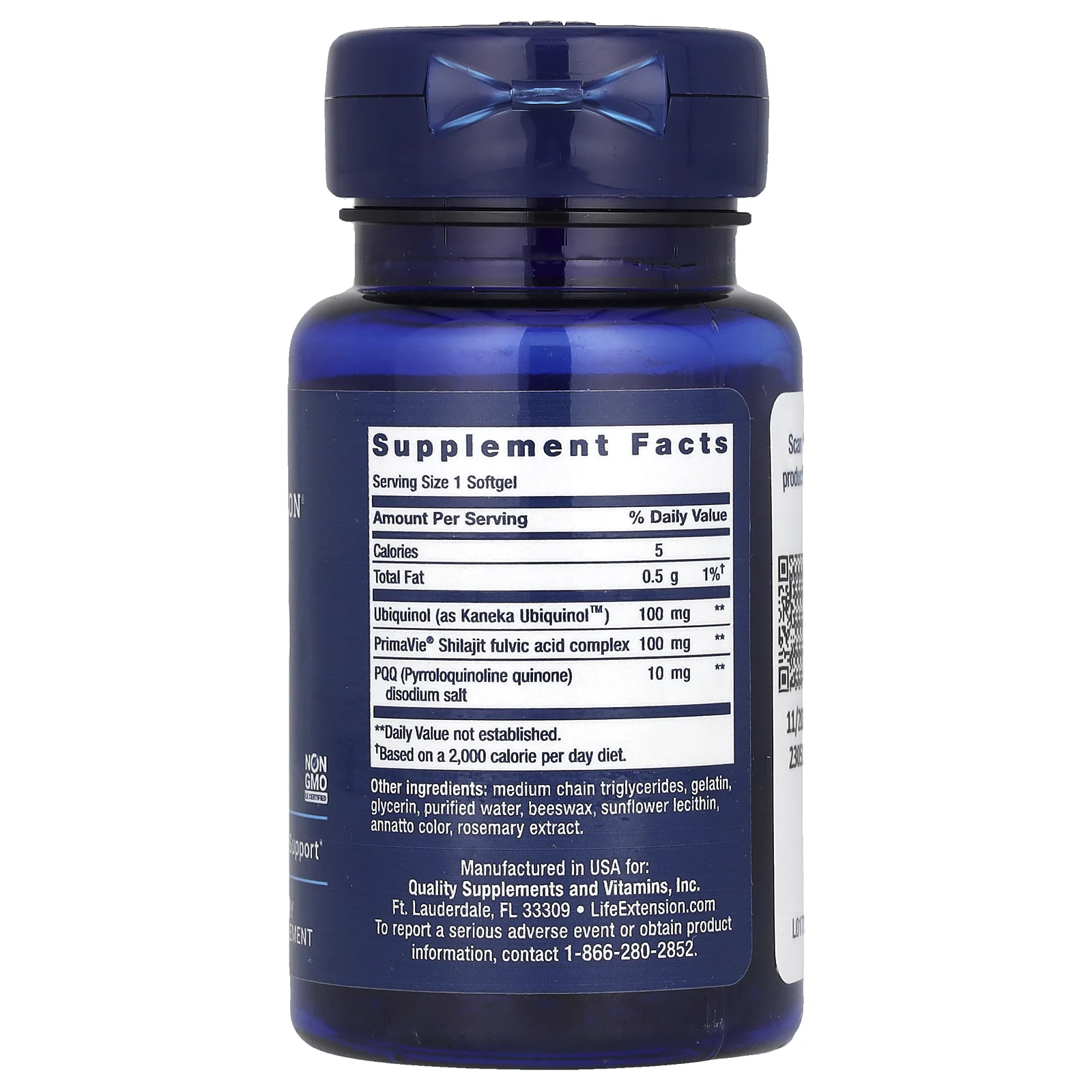 Life Extension, суперубихинол коэнзим Q10 с пирролохинолинхиноном (PQQ), 100 мг, 30 капсул