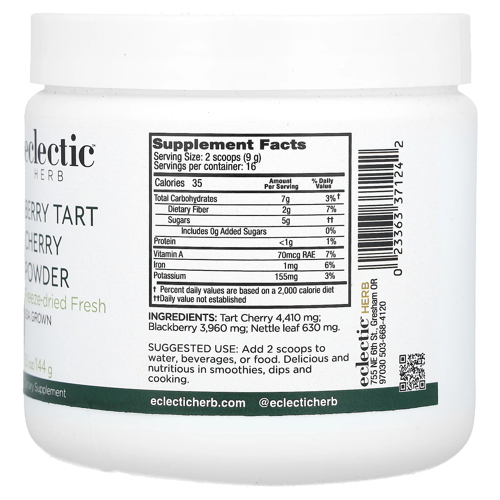 Eclectic Herb, Freeze Dried Fresh, ягодный пирог с вишней, 144 г (5,1 унции)