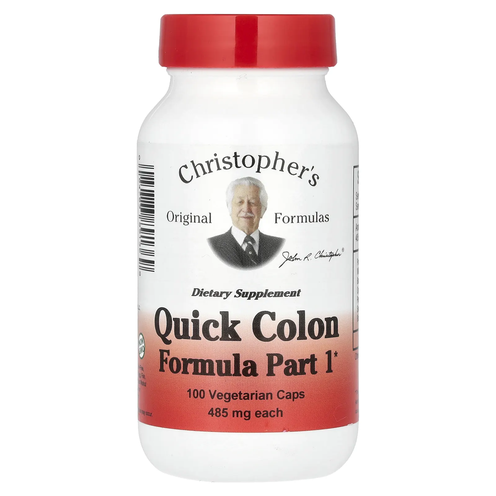 Christopher's Original Formulas, Quick Colon, средство для здоровья кишечника, этап 1, 485 мг, 100 вегетарианских капсул