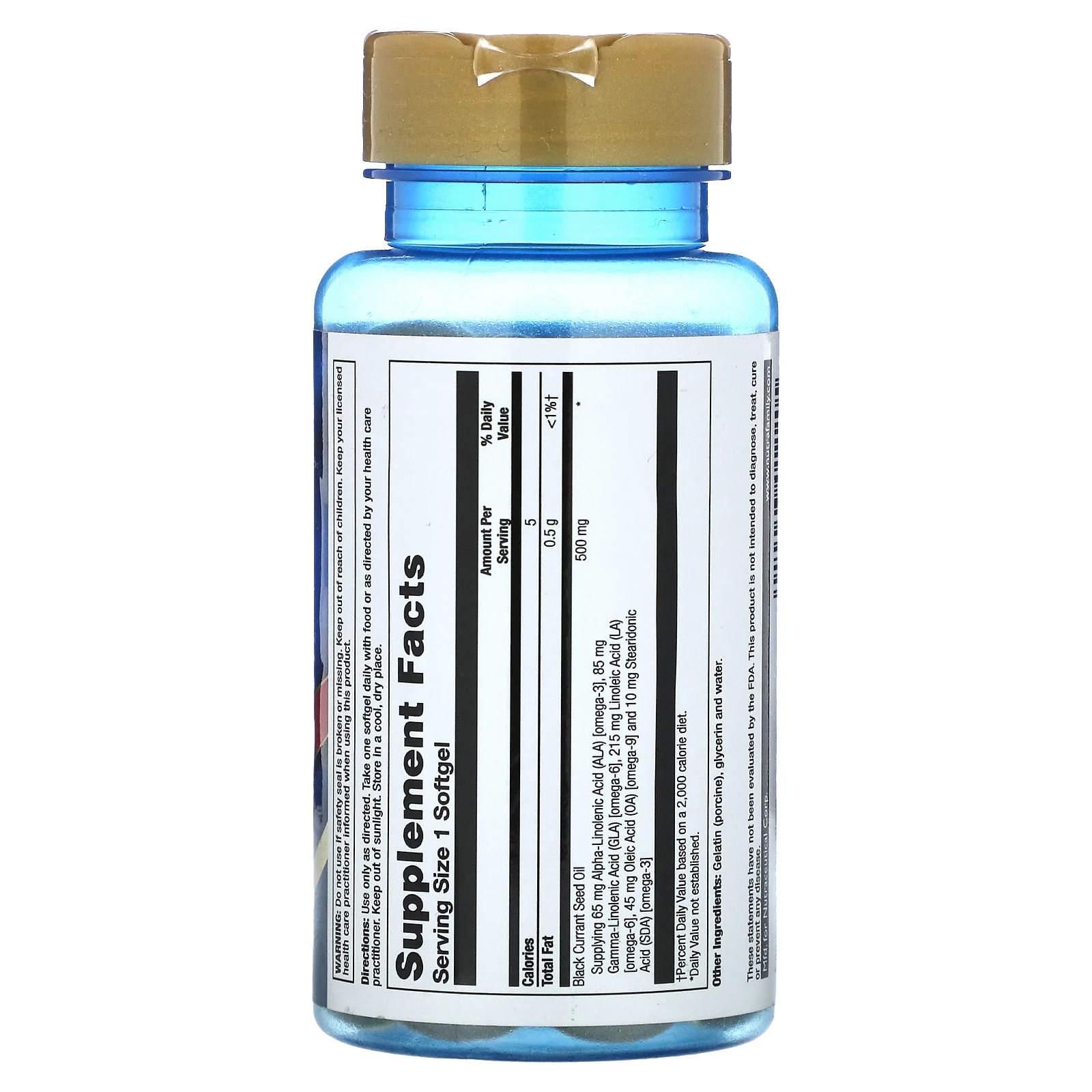 Nature's Life, масло черной смородины, 500 мг, 90 мини-капсул