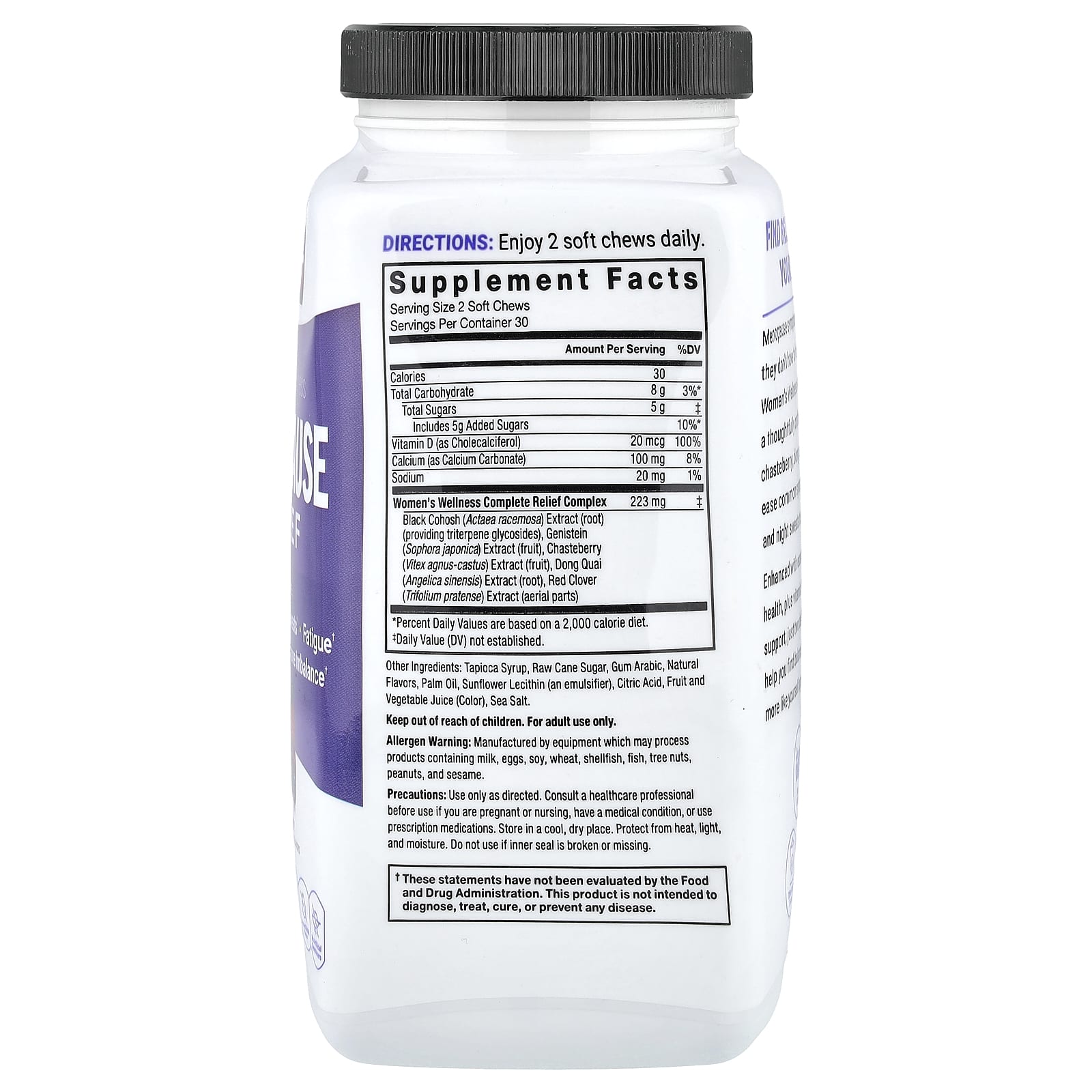 Force Factor, Women's Wellness, средство для поддержки при менопаузе, со вкусом ягодного ассорти, 60 жевательных таблеток